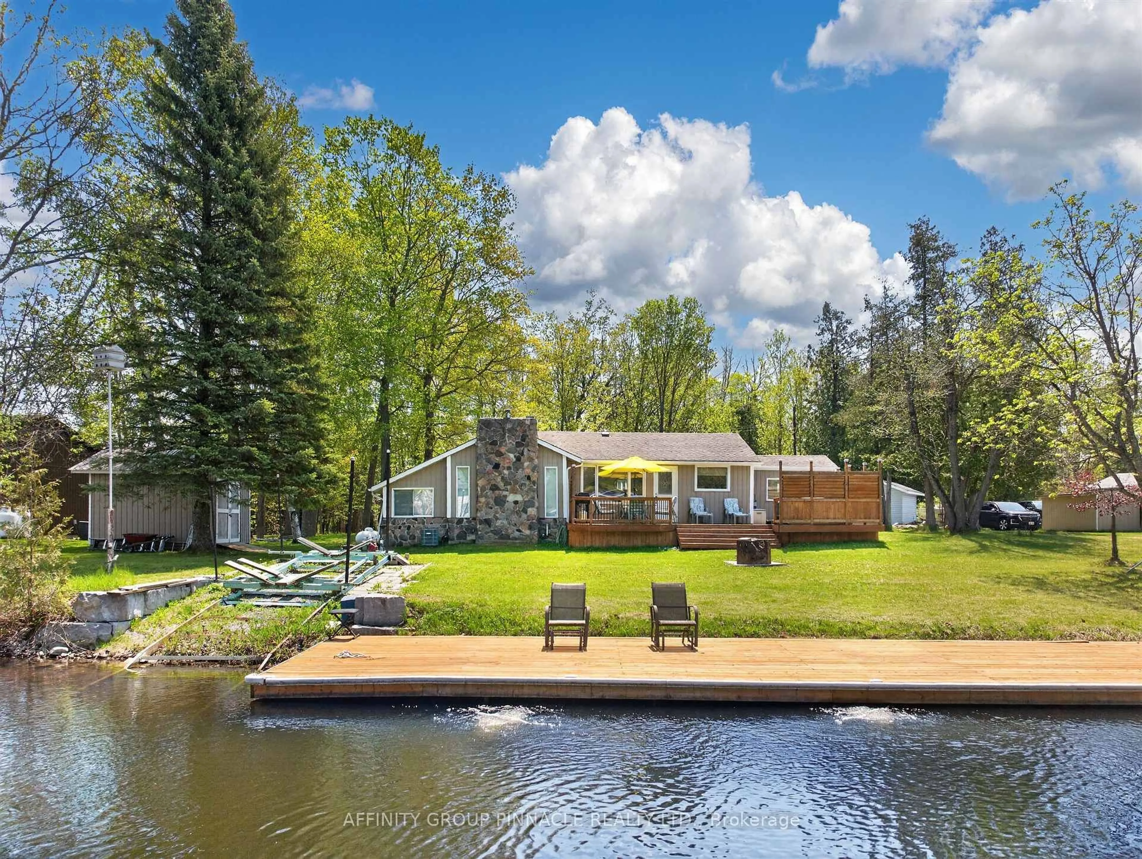 A pic from outside/outdoor area/front of a property/back of a property/a pic from drone, water/lake/river/ocean view for 47 South Bayou Rd, Kawartha Lakes Ontario K0M 1N0
