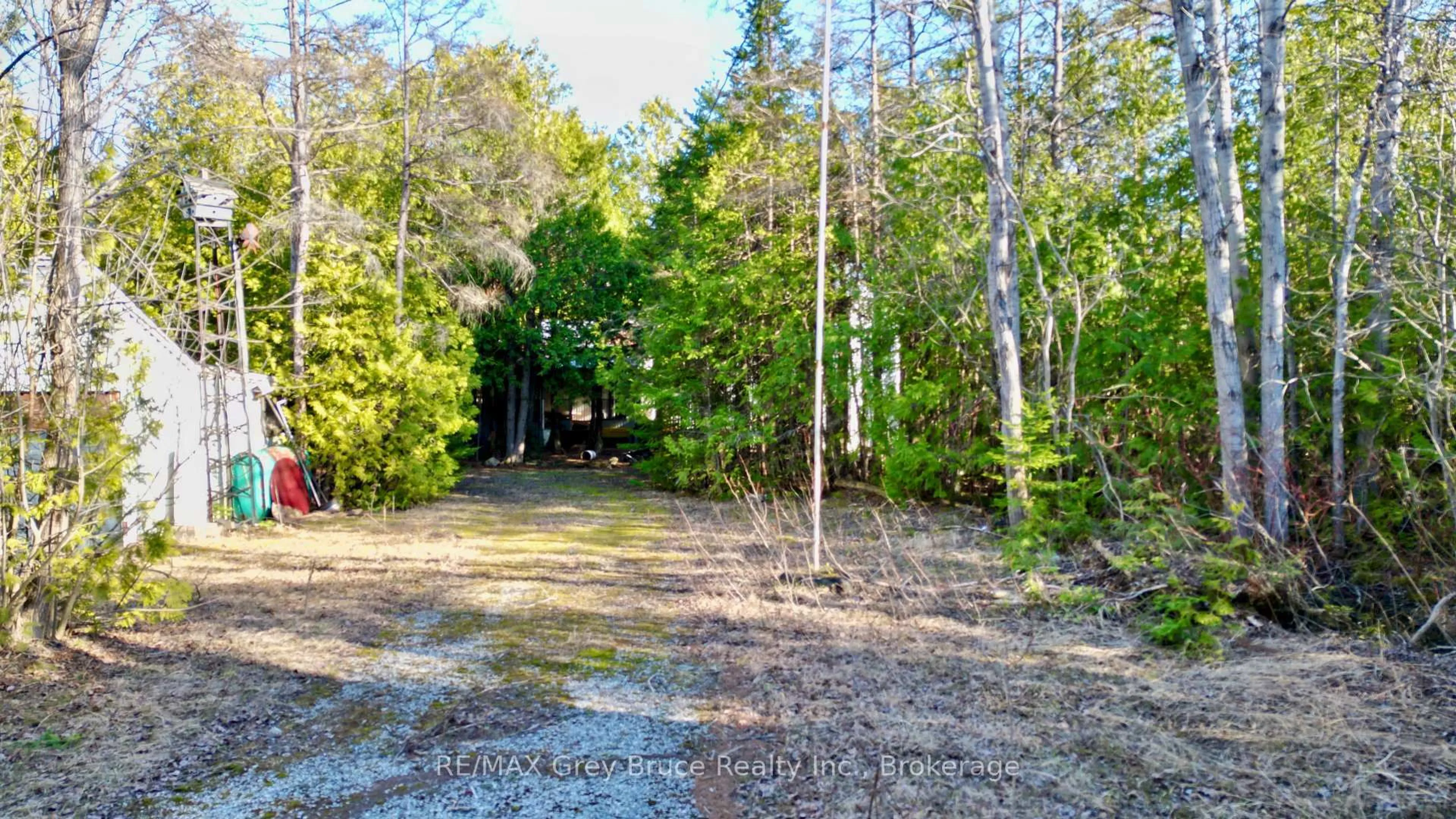 A pic from outside/outdoor area/front of a property/back of a property/a pic from drone, forest/trees view for 717 Spry Rd, Northern Bruce Peninsula Ontario N0H 1W0