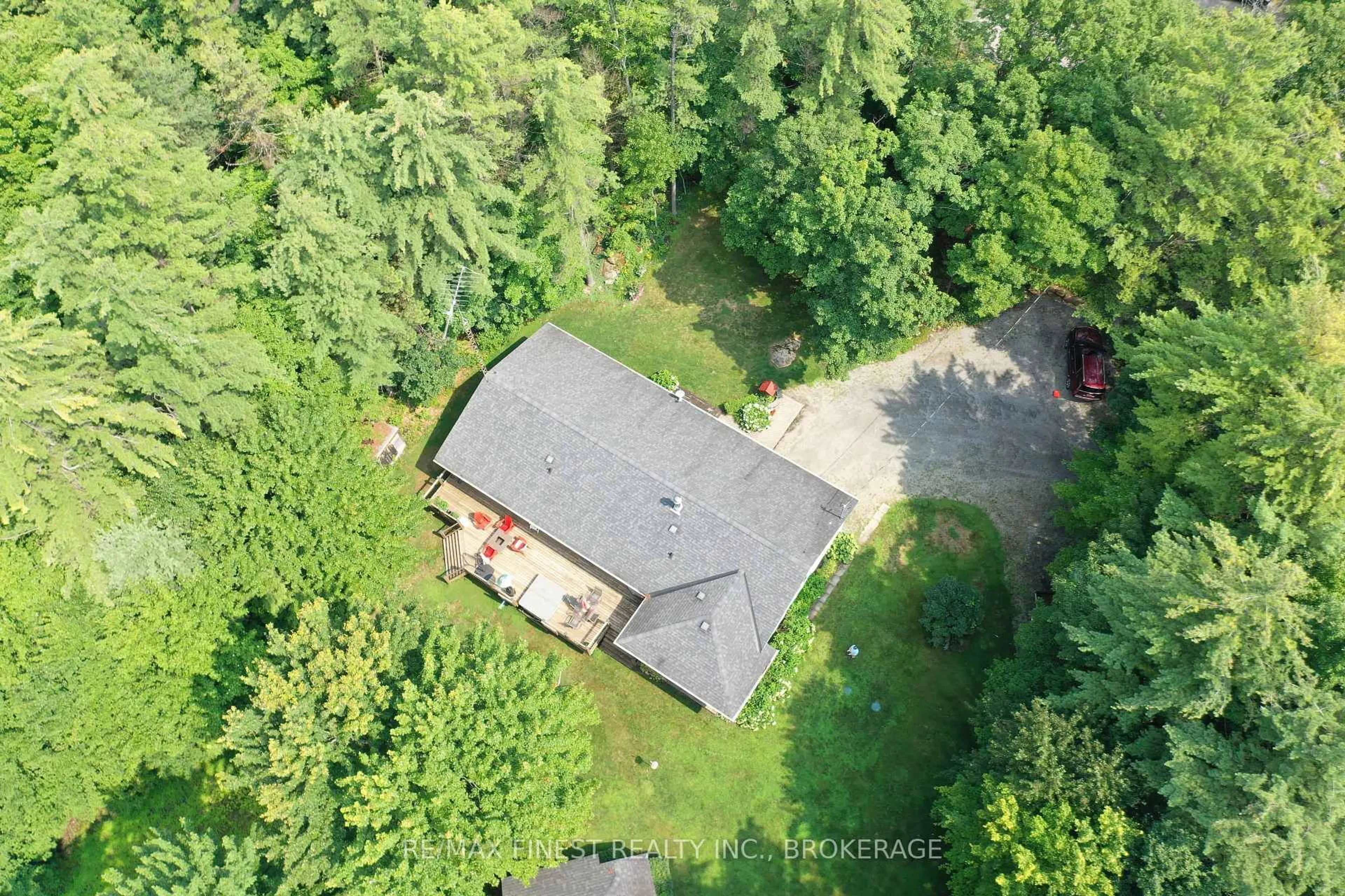 A pic from outside/outdoor area/front of a property/back of a property/a pic from drone, forest/trees view for 162 Escott/ Rockport Rd, Leeds and the Thousand Islands Ontario K0E 1R0