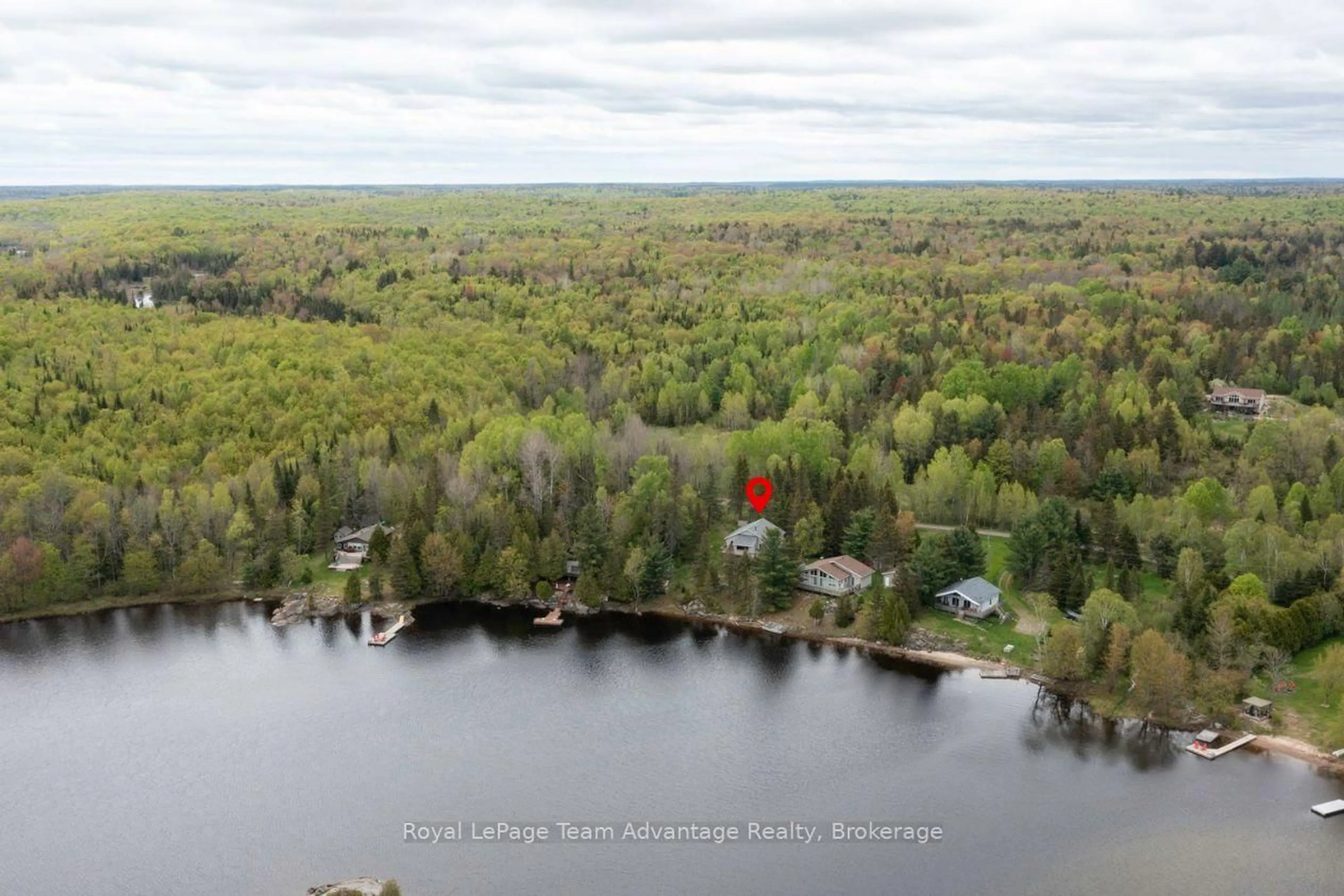 A pic from outside/outdoor area/front of a property/back of a property/a pic from drone, water/lake/river/ocean view for 11 Nickles Cove Rd, Whitestone Ontario P0A 1G0