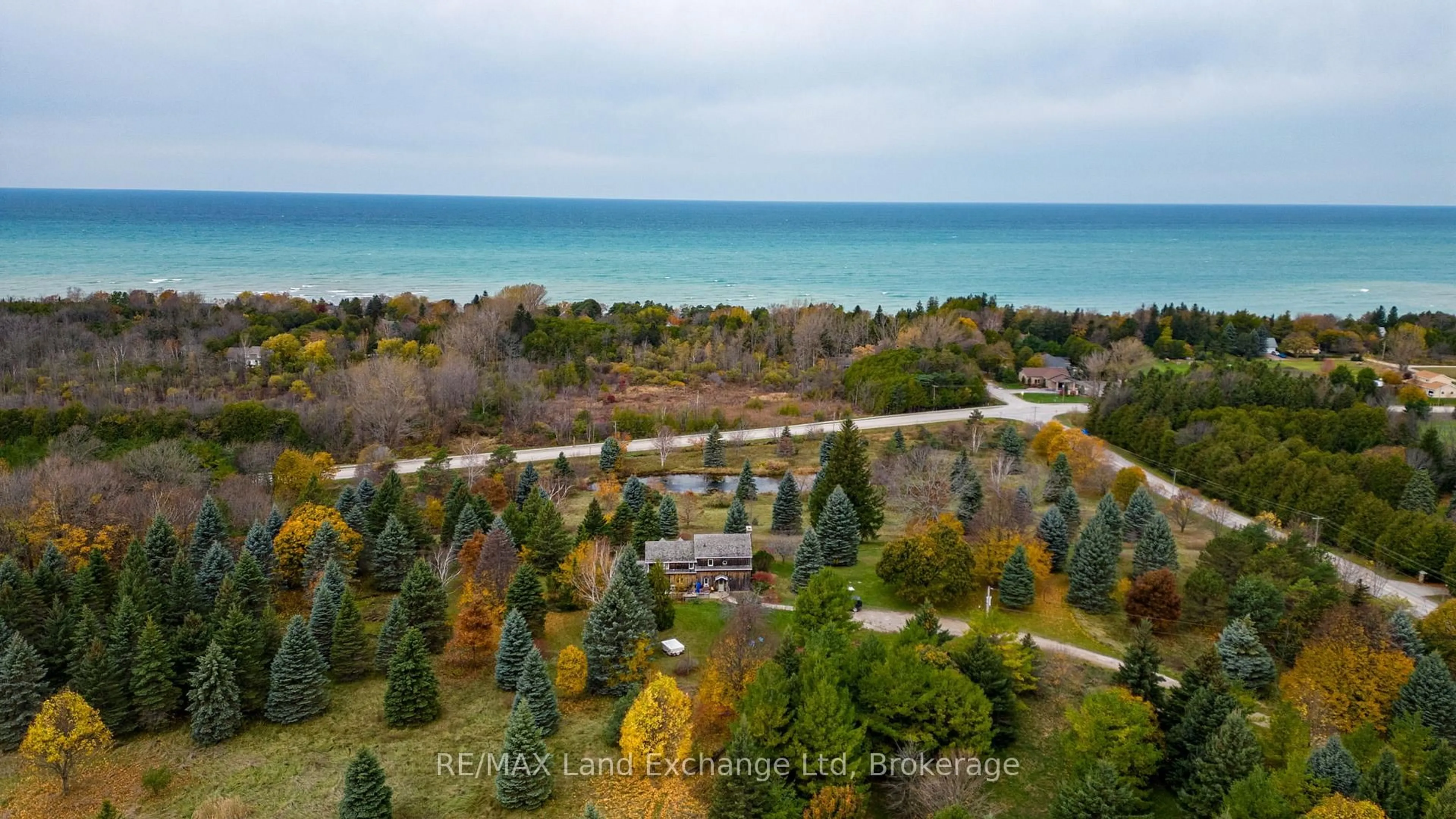 A pic from outside/outdoor area/front of a property/back of a property/a pic from drone, water/lake/river/ocean view for 1597 Concession 5 Rd, Kincardine Ontario N2Z 1H1