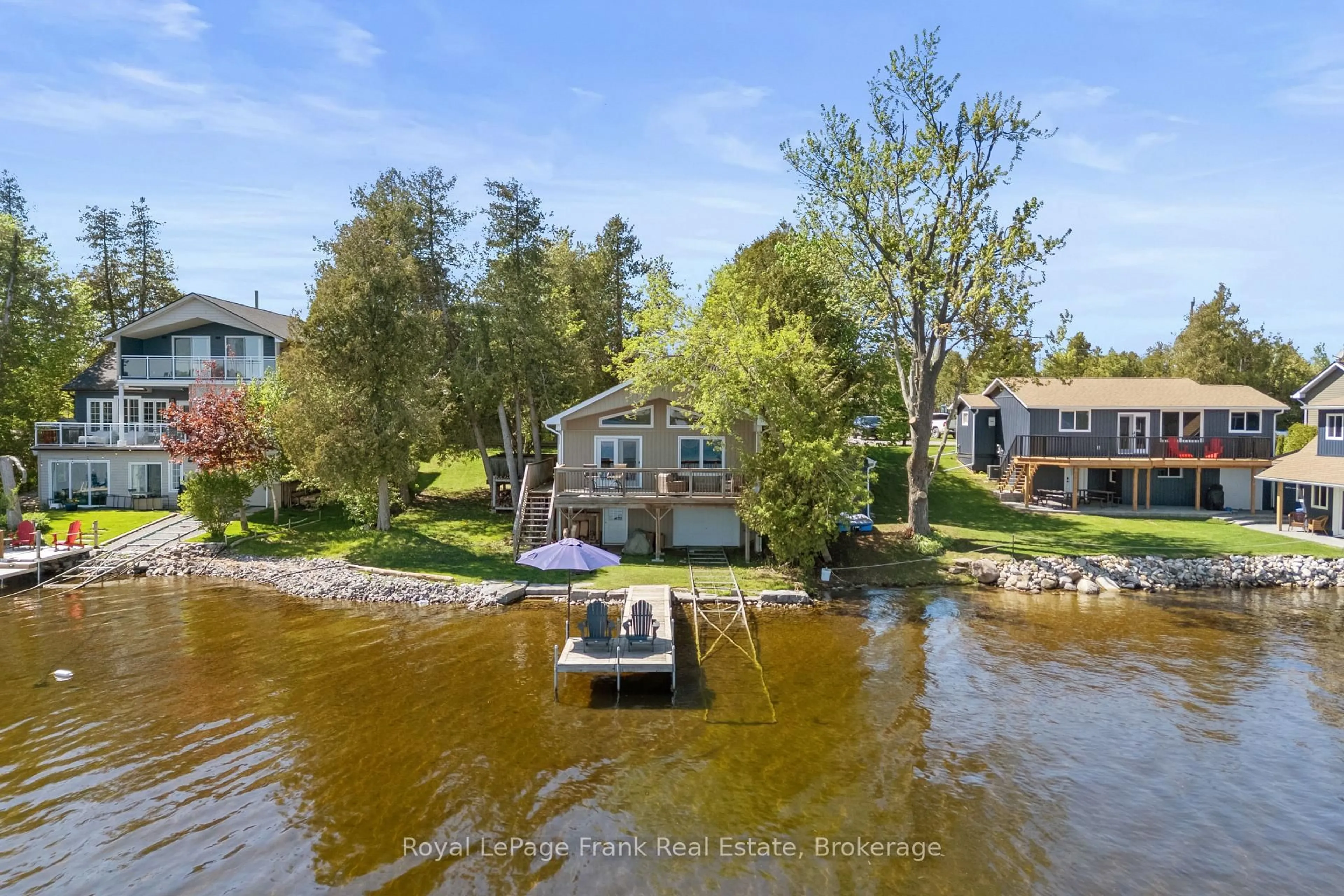 A pic from outside/outdoor area/front of a property/back of a property/a pic from drone, water/lake/river/ocean view for 71 Rainbow Rd, Kawartha Lakes Ontario K0M 1N0
