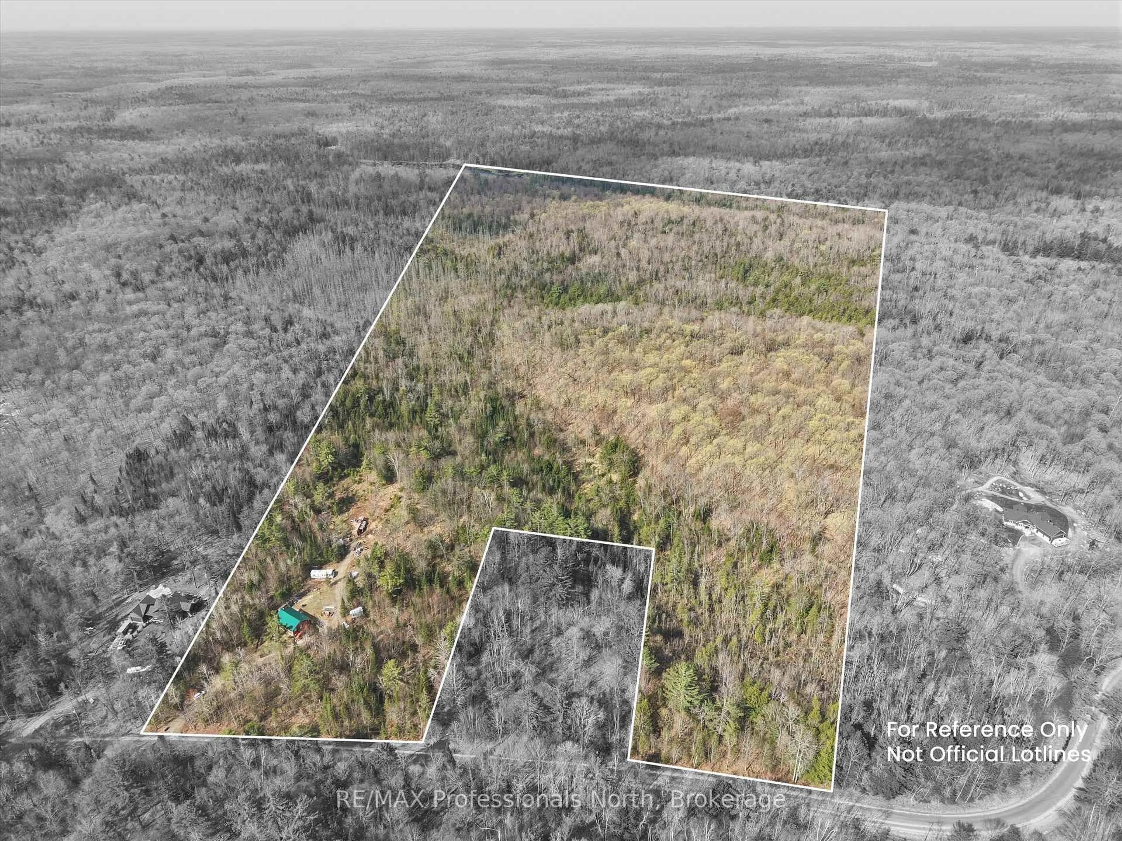 A pic from outside/outdoor area/front of a property/back of a property/a pic from drone, forest/trees view for 1070 Vankoughnet Rd, Bracebridge Ontario P1L 1X1