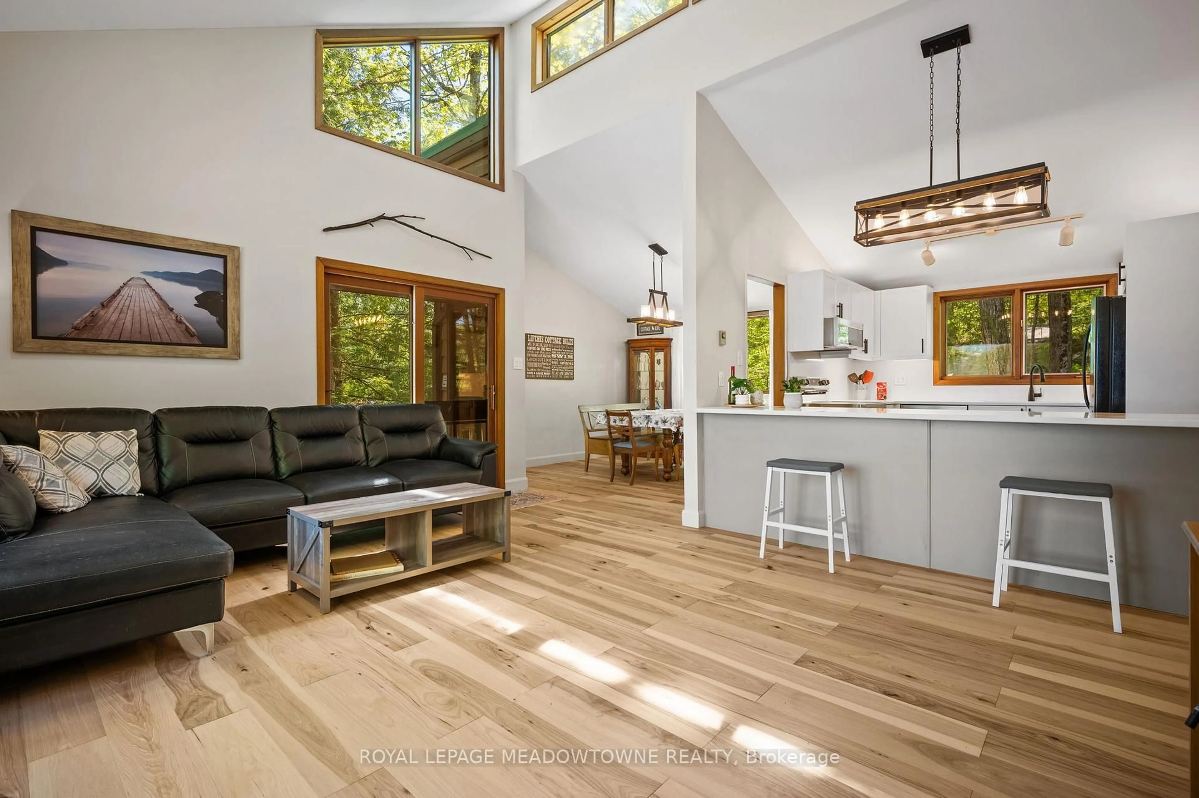 Open concept kitchen, wood/laminate floor for 19 Fire Rte #251a, Trent Lakes Ontario K0L 1J0