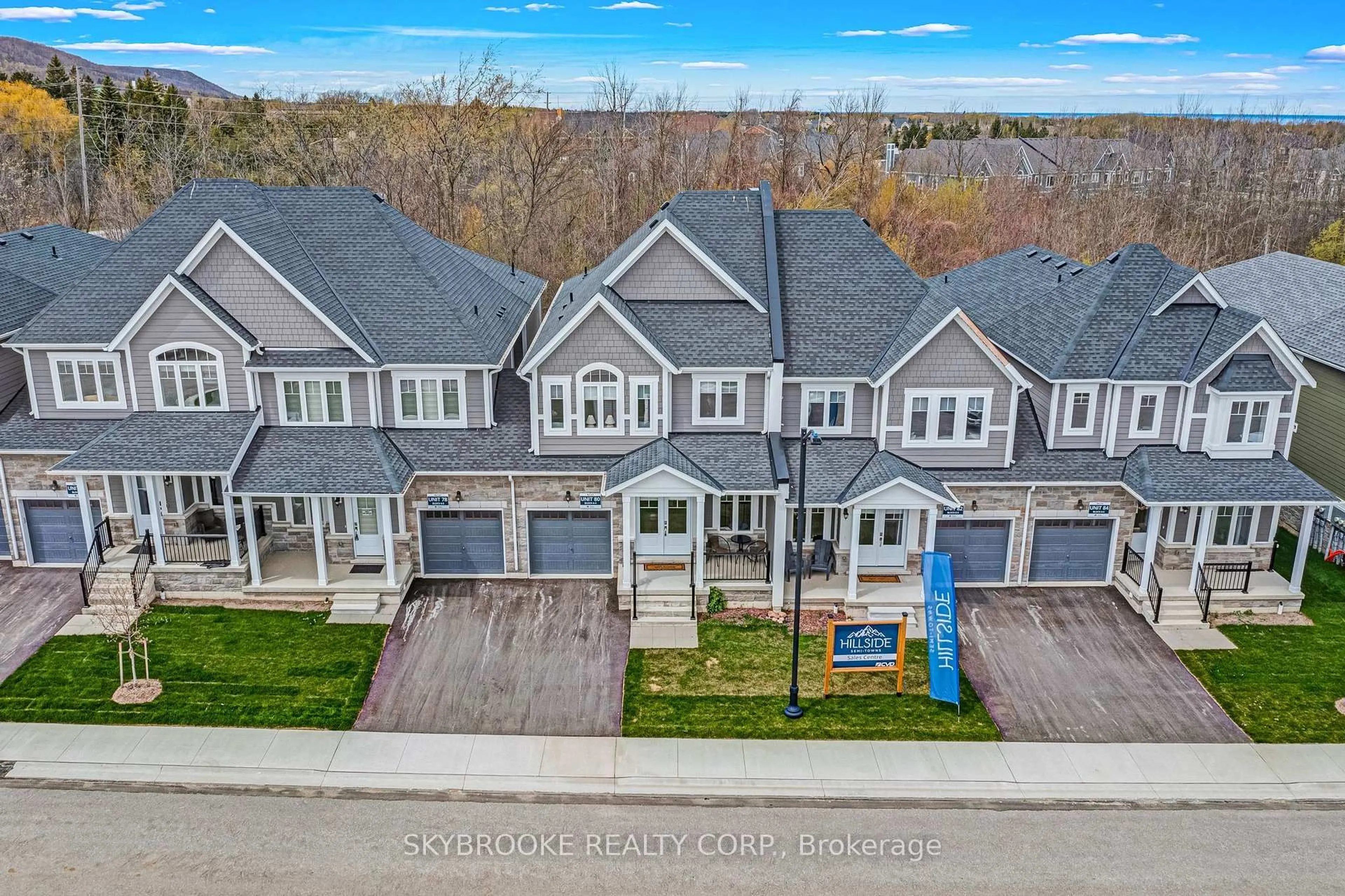 A pic from outside/outdoor area/front of a property/back of a property/a pic from drone, street for 190 Crosswinds Blvd #80, Blue Mountains Ontario L9Y 5S9