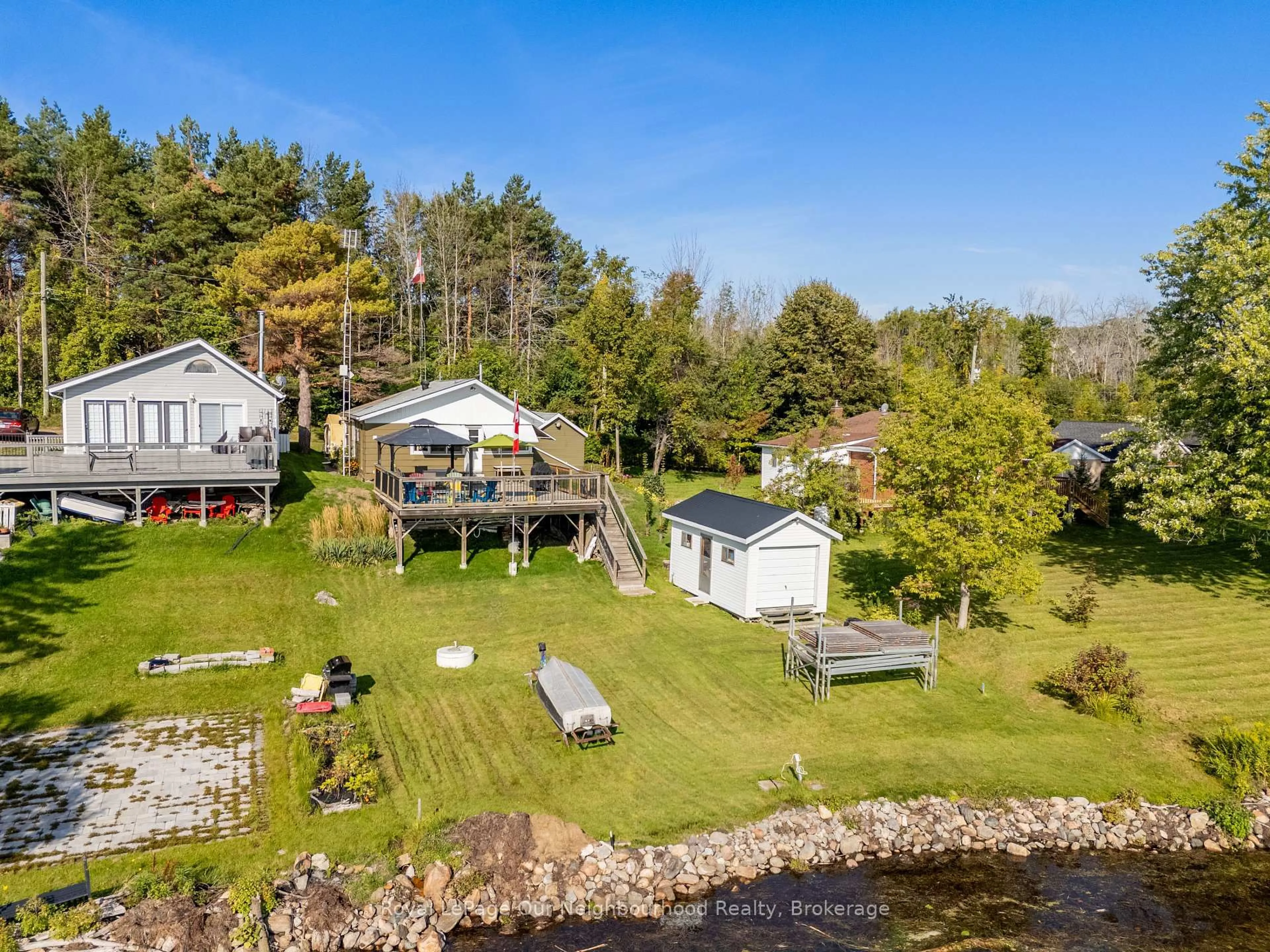 A pic from outside/outdoor area/front of a property/back of a property/a pic from drone, water/lake/river/ocean view for 361 Hannah Rd #325, Hamilton Township Ontario K0L 1B0