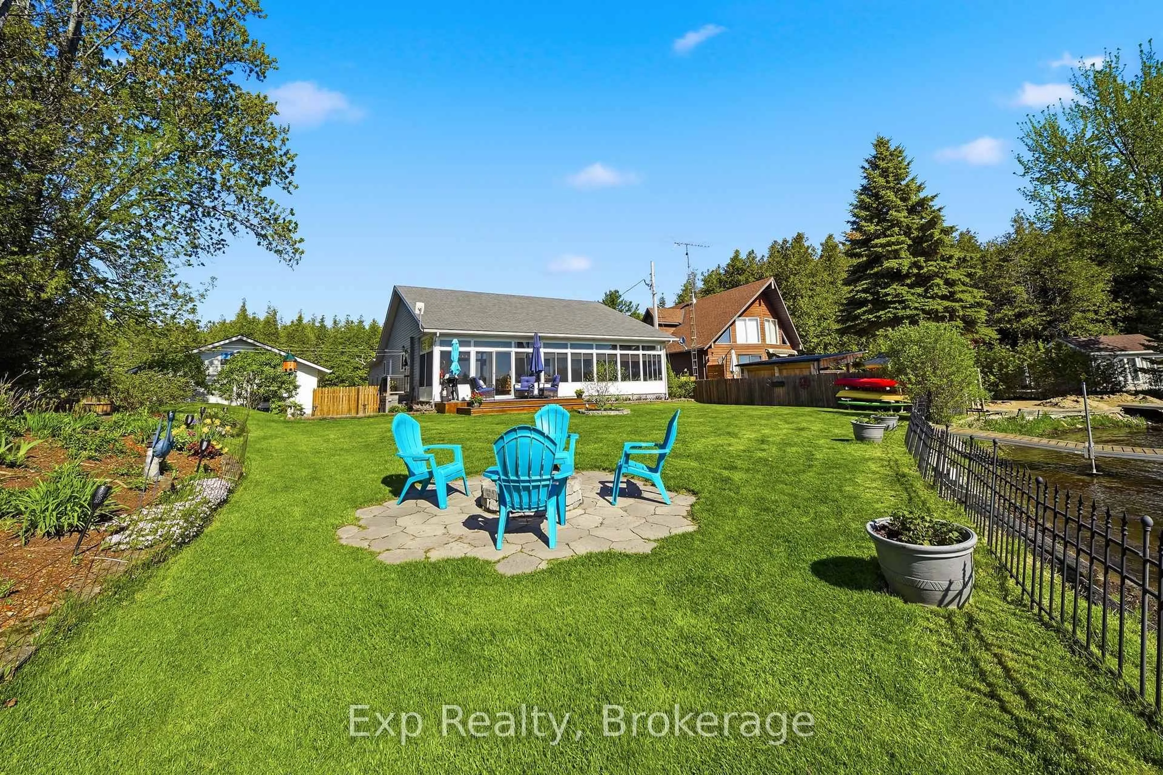 A pic from outside/outdoor area/front of a property/back of a property/a pic from drone, water/lake/river/ocean view for 148 North Beaver Lake Rd, Stone Mills Ontario K0K 2A0