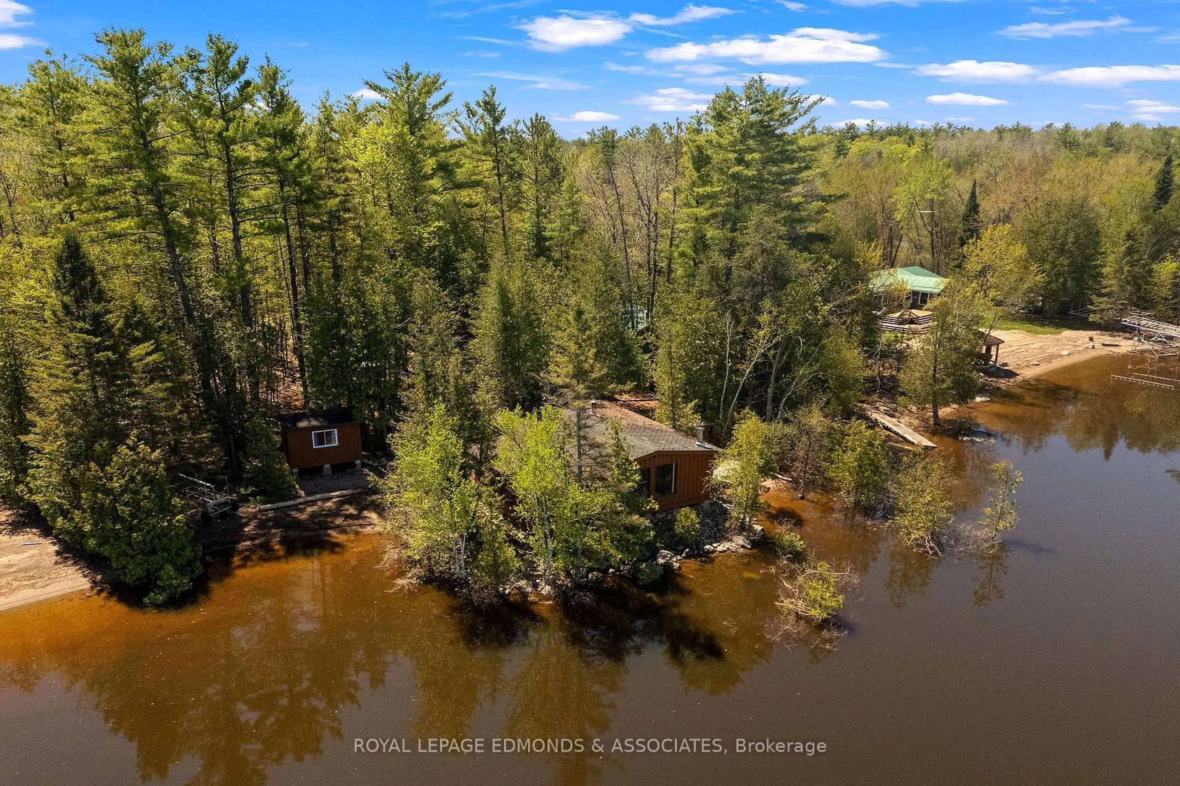 A pic from outside/outdoor area/front of a property/back of a property/a pic from drone, water/lake/river/ocean view for 30 Orvilles Tr, Westmeath Ontario K0J 2L0