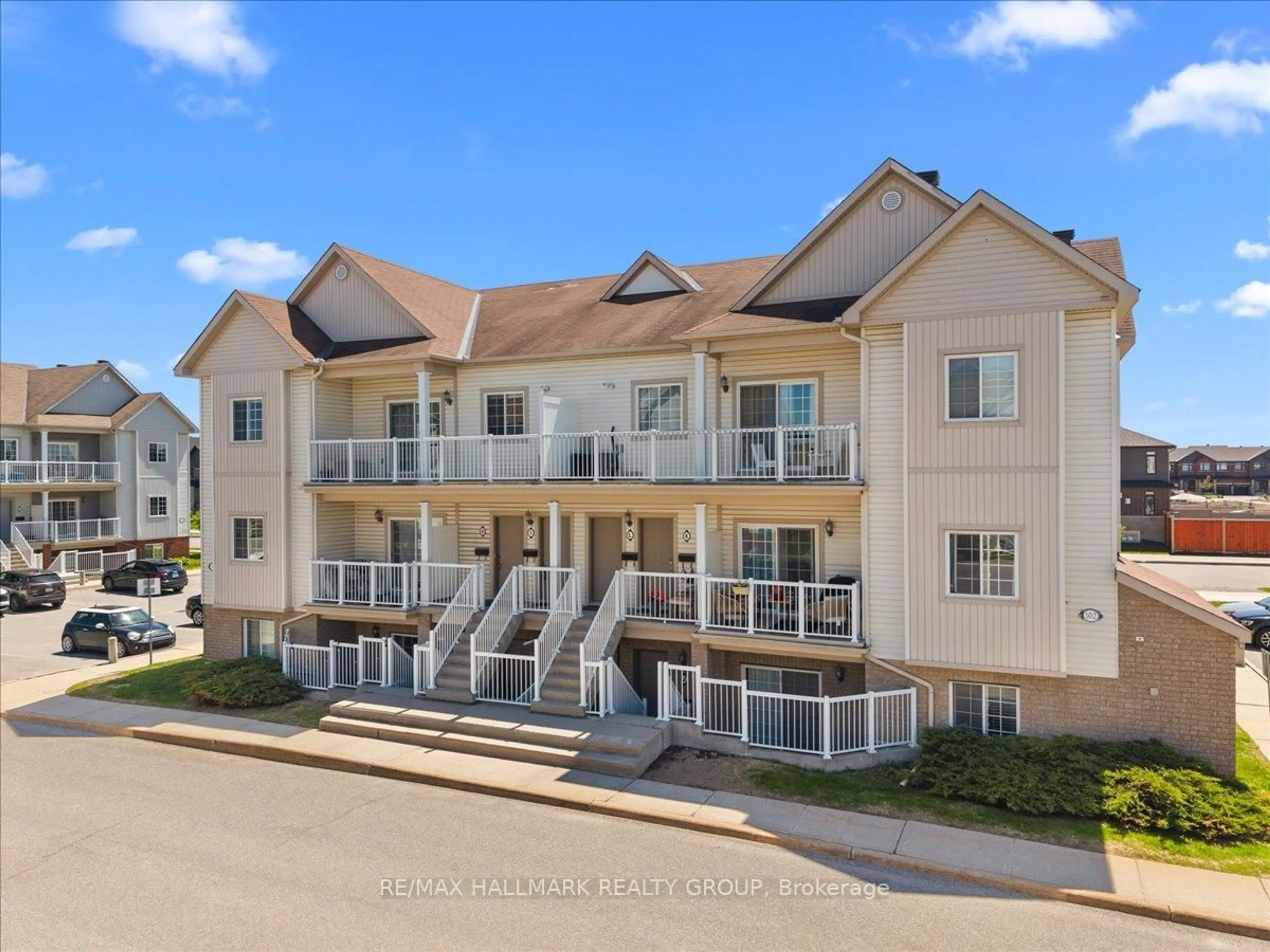 A pic from outside/outdoor area/front of a property/back of a property/a pic from drone, water/lake/river/ocean view for 102 Artesa Private #I, Ottawa Ontario K2S 0J8
