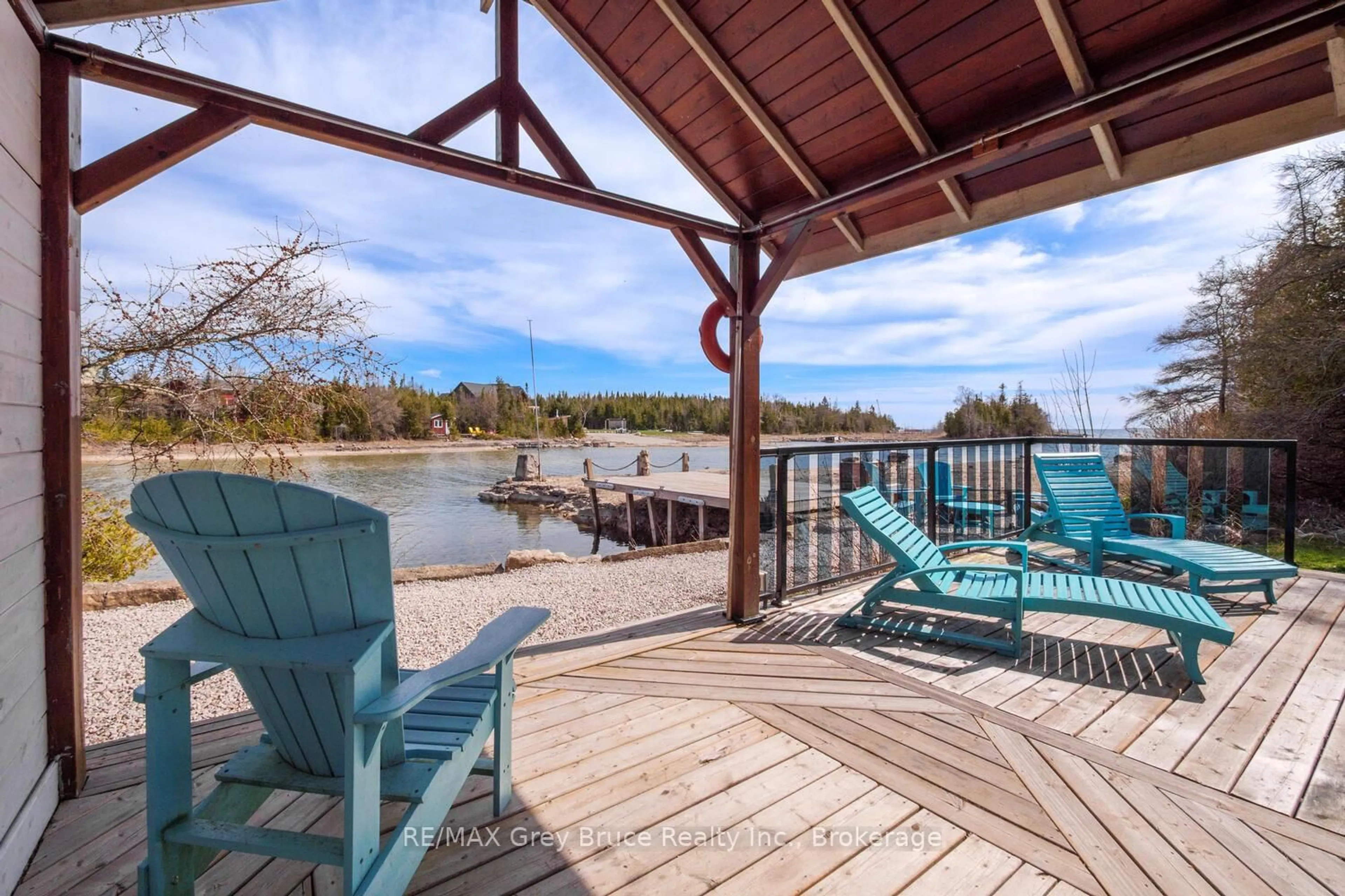 Patio, water/lake/river/ocean view for 41 Boyds Harbour Loop, Northern Bruce Peninsula Ontario N0H 1W0