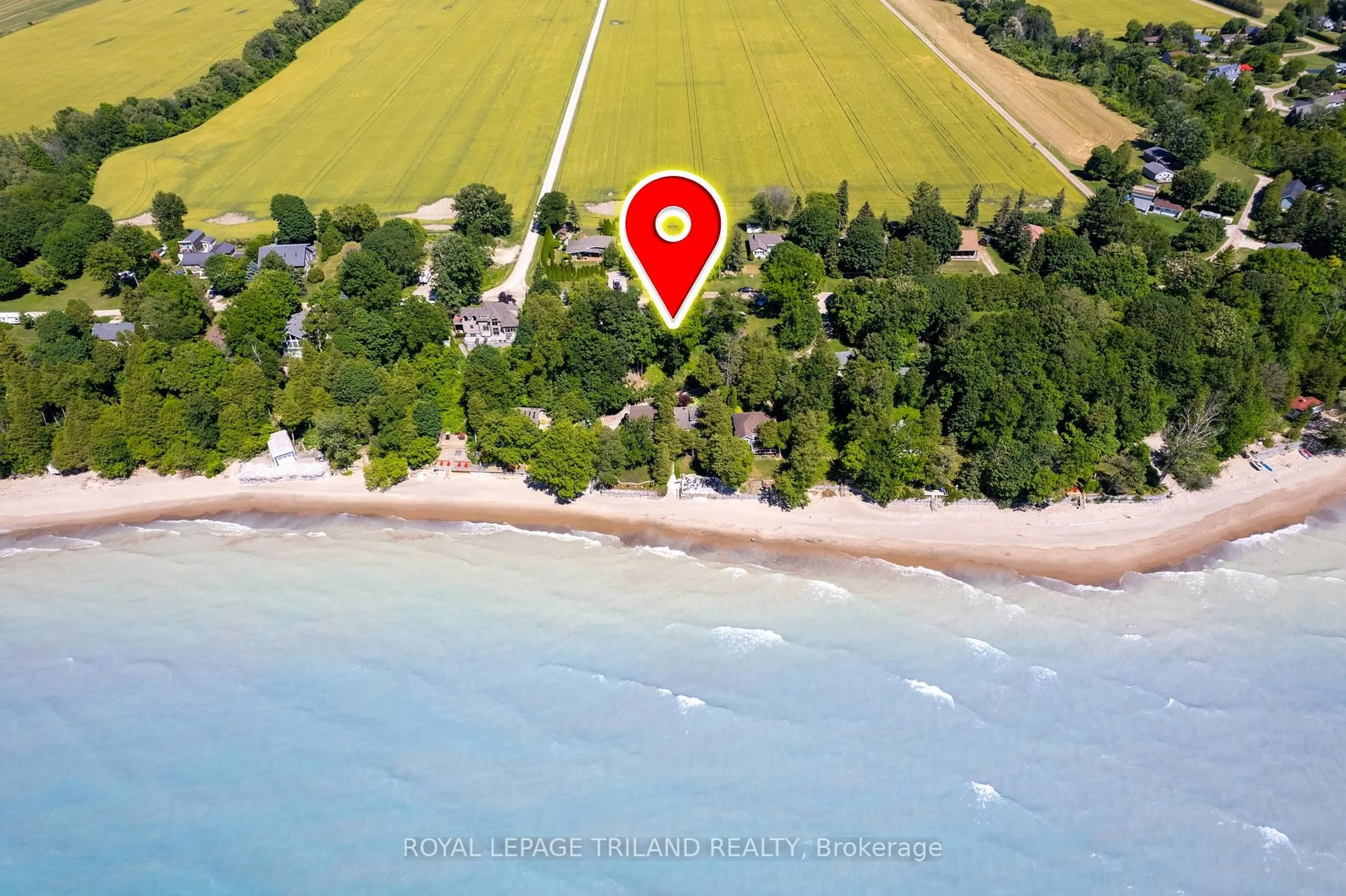 A pic from outside/outdoor area/front of a property/back of a property/a pic from drone, water/lake/river/ocean view for 73071 Ducharme Beach Rd, Bluewater Ontario N0M 2T0