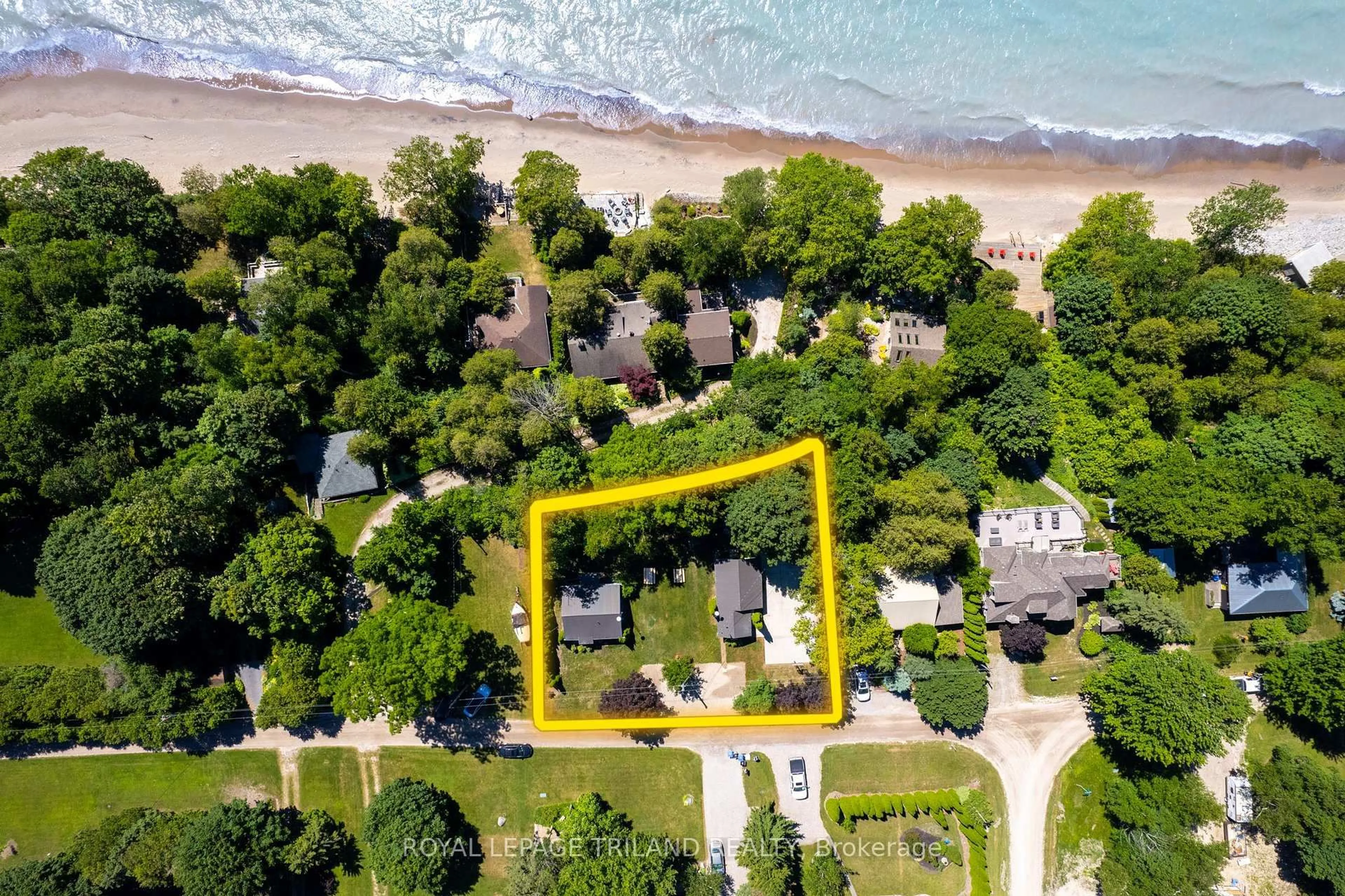 A pic from outside/outdoor area/front of a property/back of a property/a pic from drone, water/lake/river/ocean view for 73071 Ducharme Beach Rd, Bluewater Ontario N0M 2T0