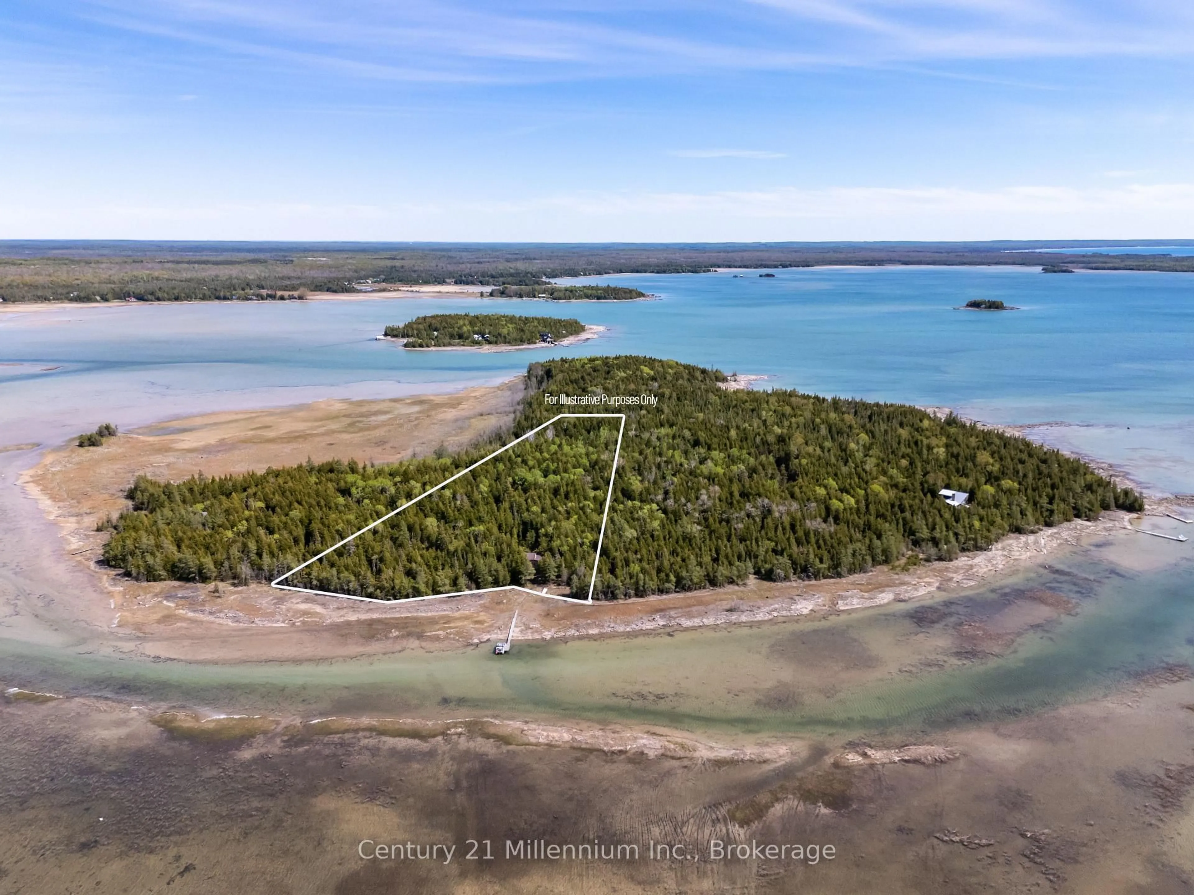 A pic from outside/outdoor area/front of a property/back of a property/a pic from drone, water/lake/river/ocean view for 74 Smokehouse Island, South Bruce Peninsula Ontario N0H 2T0