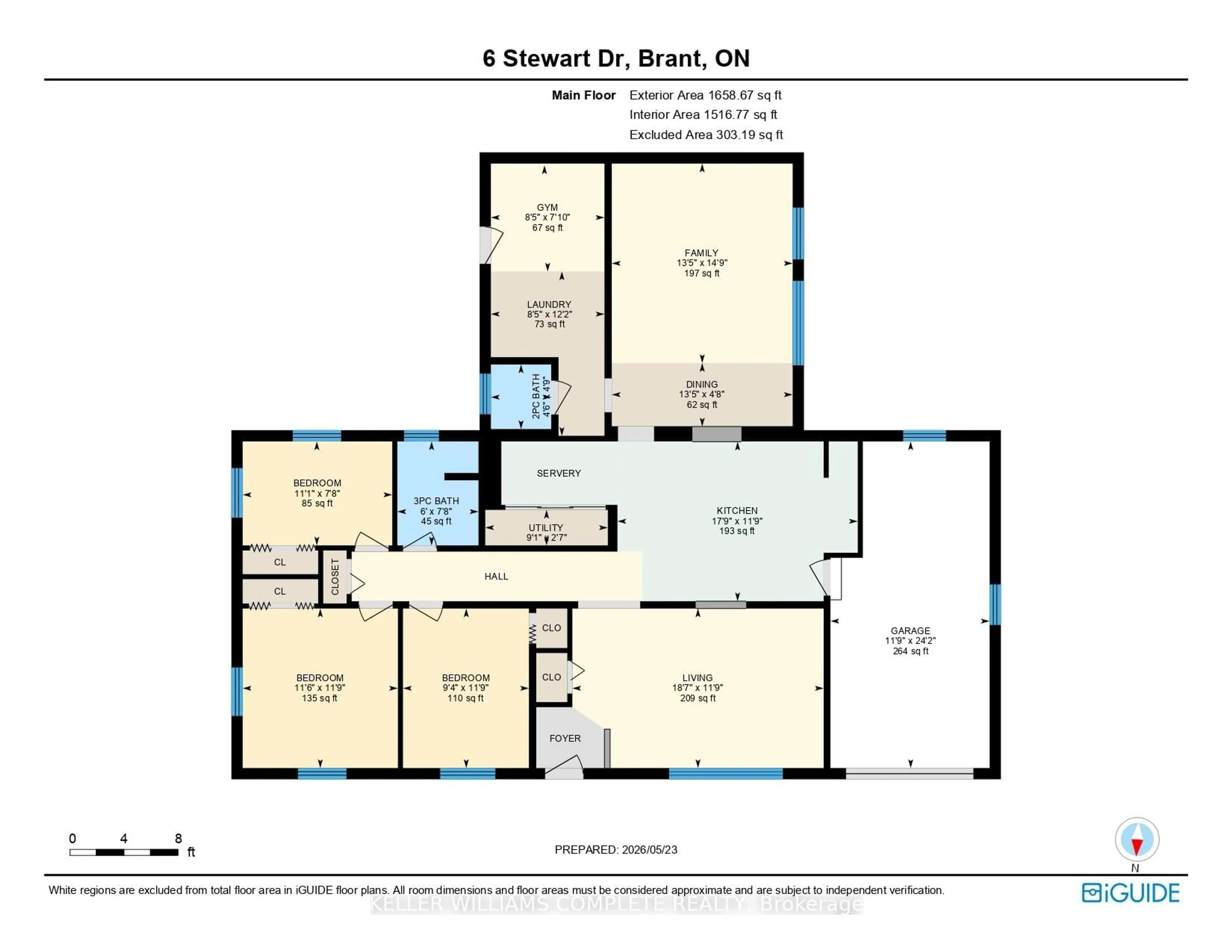 Floor plan for 6 Stewart Dr, Brant Ontario N0E 1A0