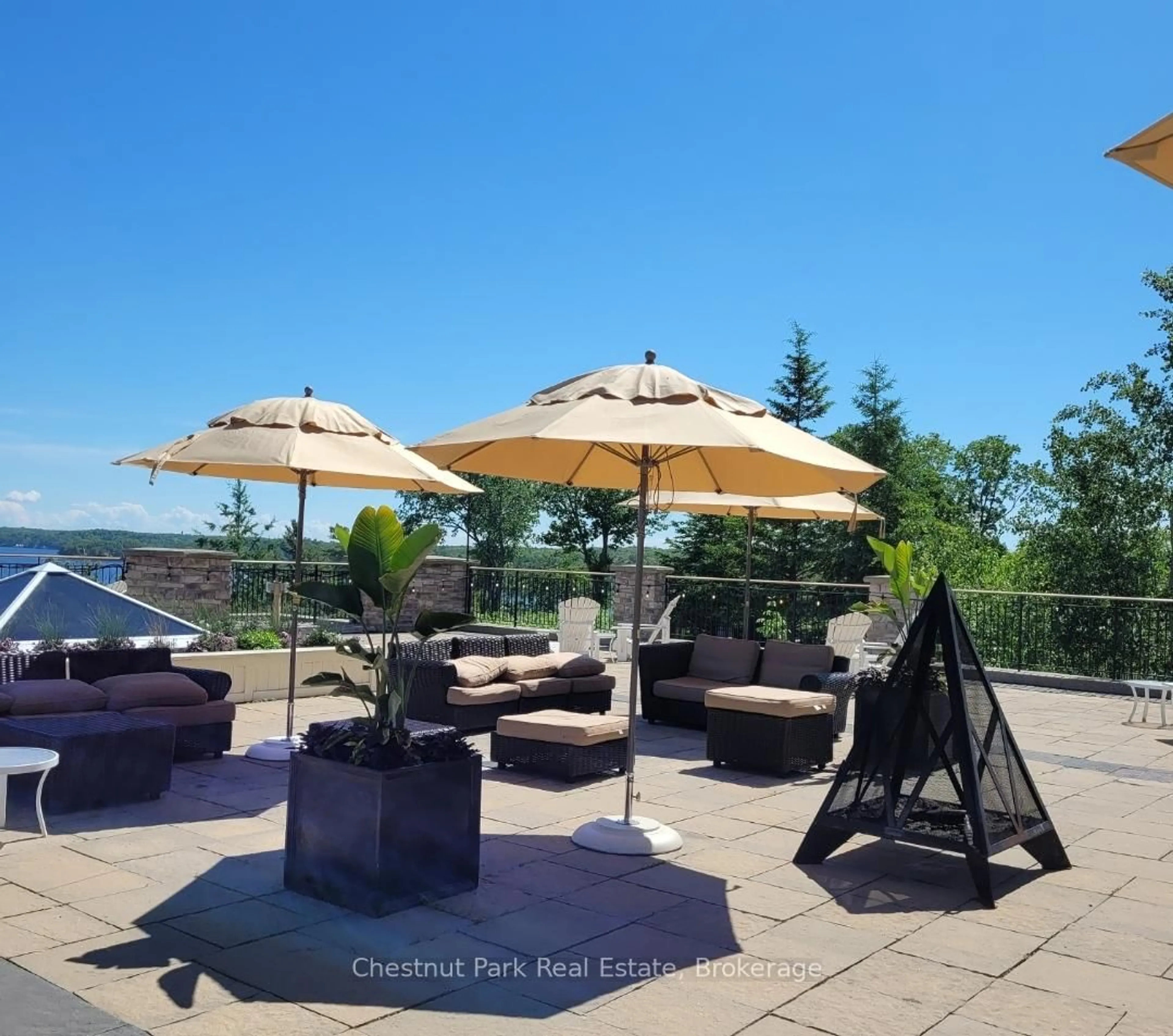 Patio, water/lake/river/ocean view for 1050 Paignton House Rd #1337, Muskoka Lakes Ontario P0B 1G0