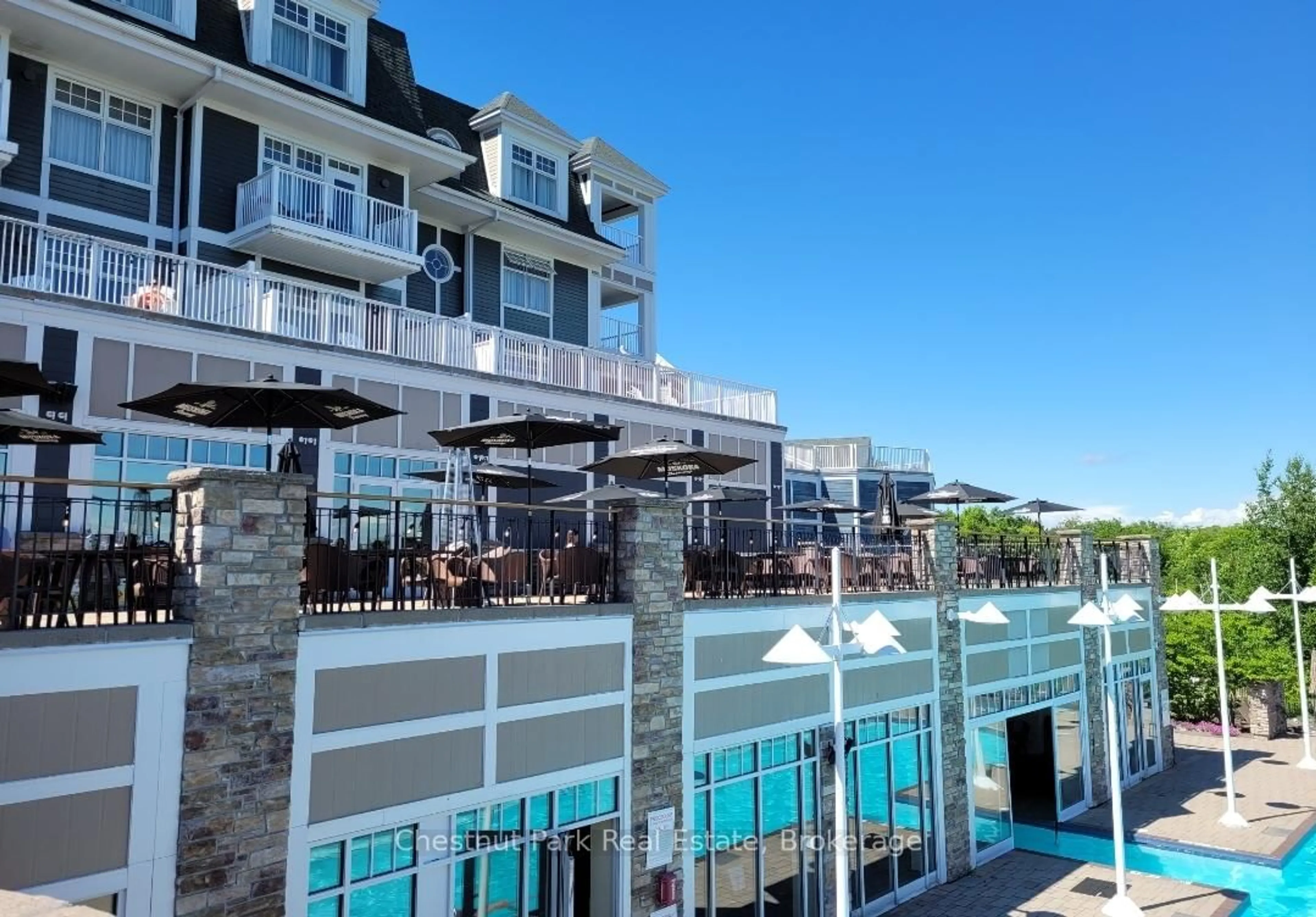 Patio, water/lake/river/ocean view for 1050 Paignton House Rd #1337, Muskoka Lakes Ontario P0B 1G0