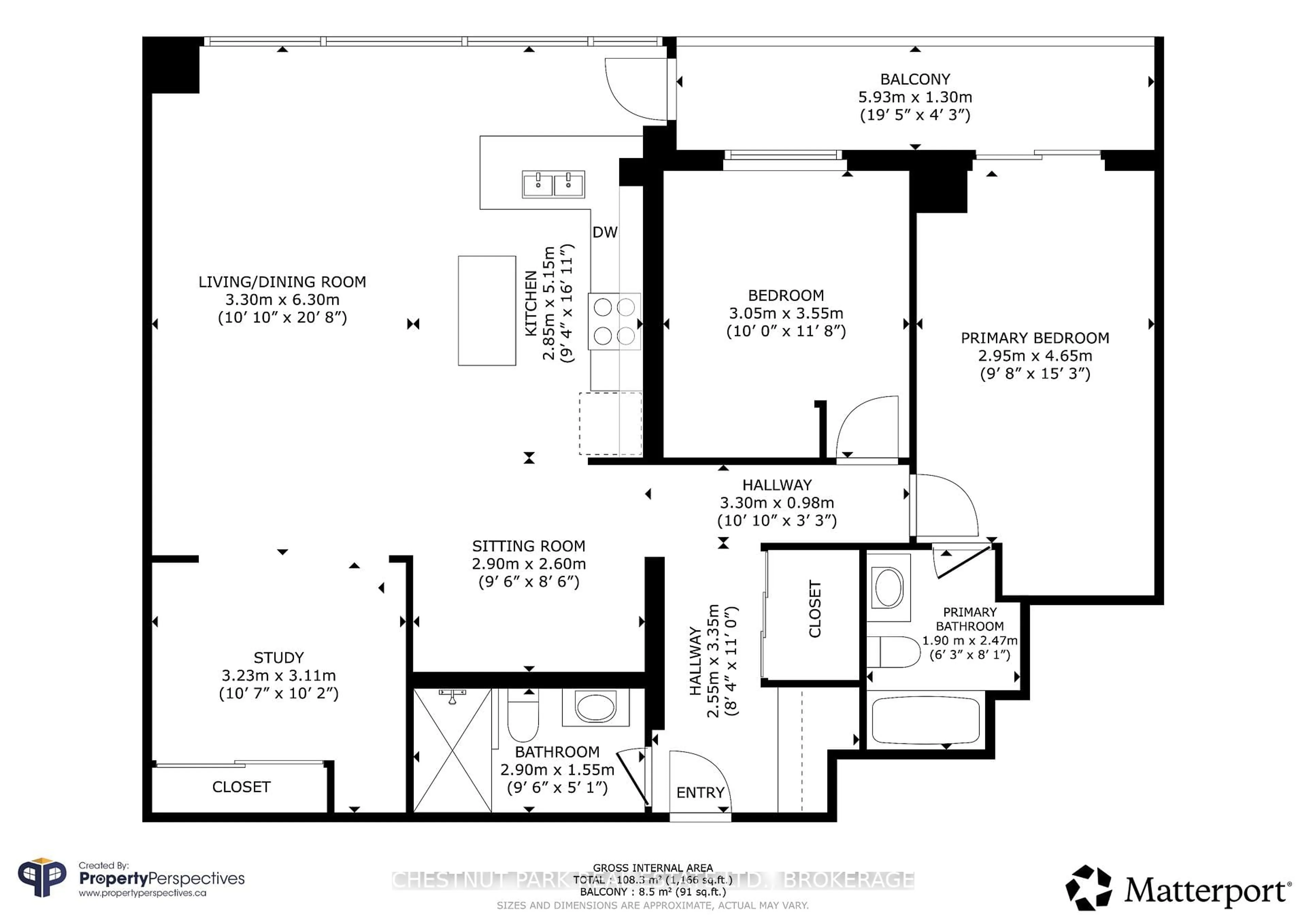 Floor plan for 121 Queen St #602, Kingston Ontario K7K 0G6