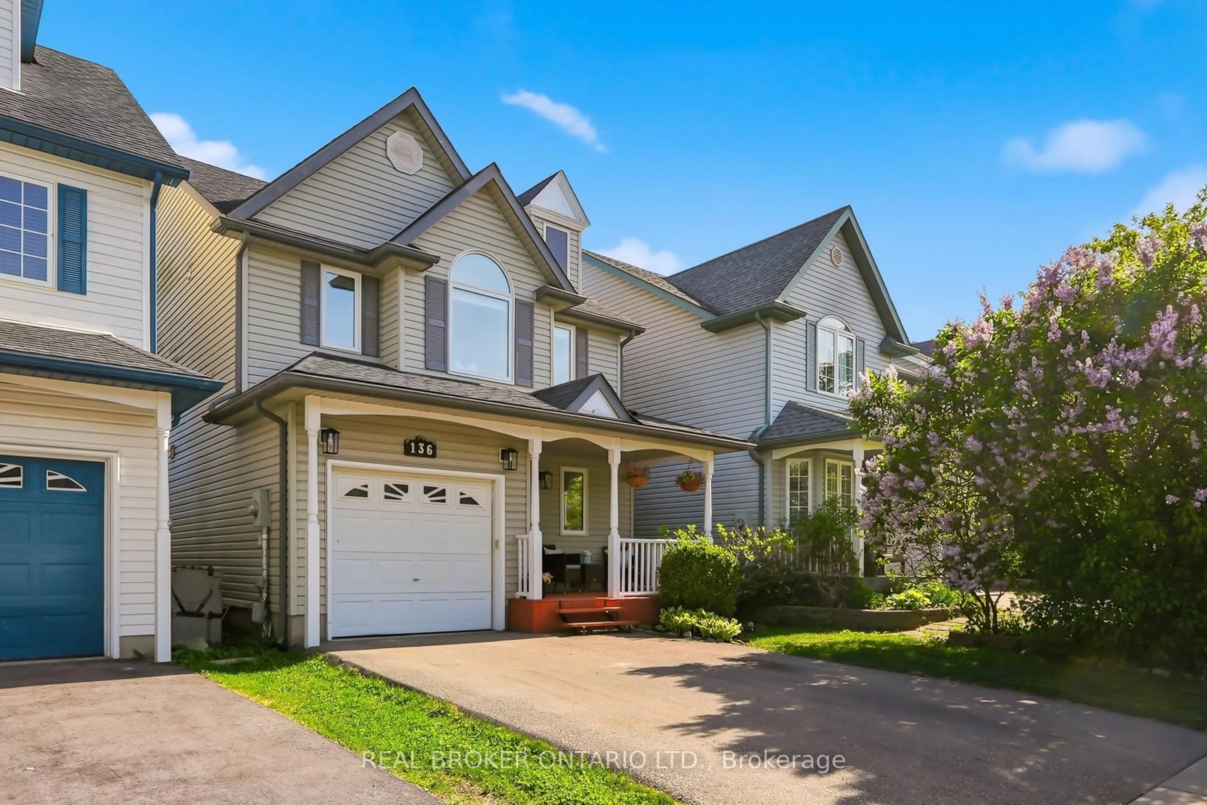 Home with vinyl exterior material, street for 136 Marcy Cres, Cambridge Ontario N3C 4H6