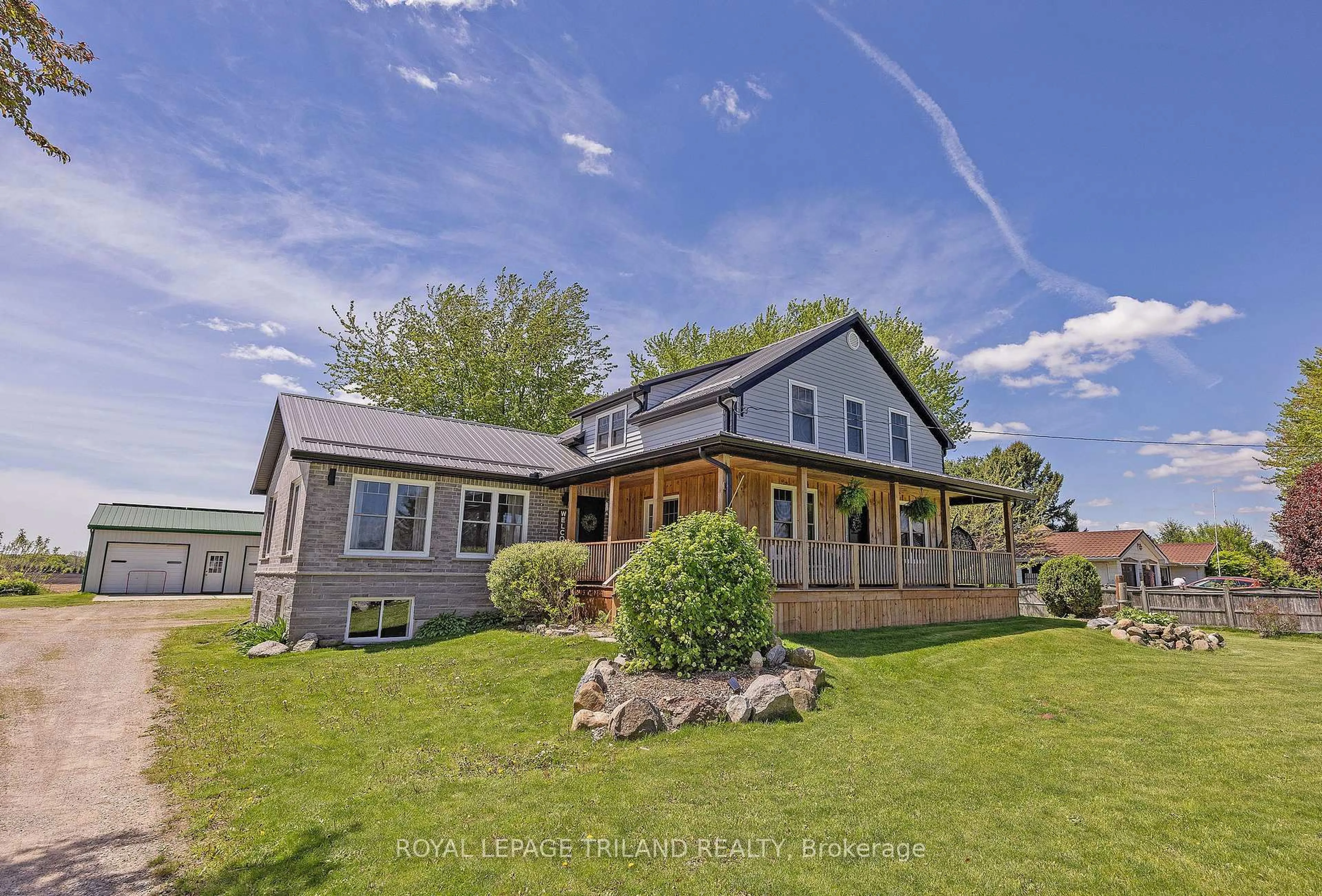 A pic from outside/outdoor area/front of a property/back of a property/a pic from drone, unknown for 45471 Sparta Line, Central Elgin Ontario N5P 3S8