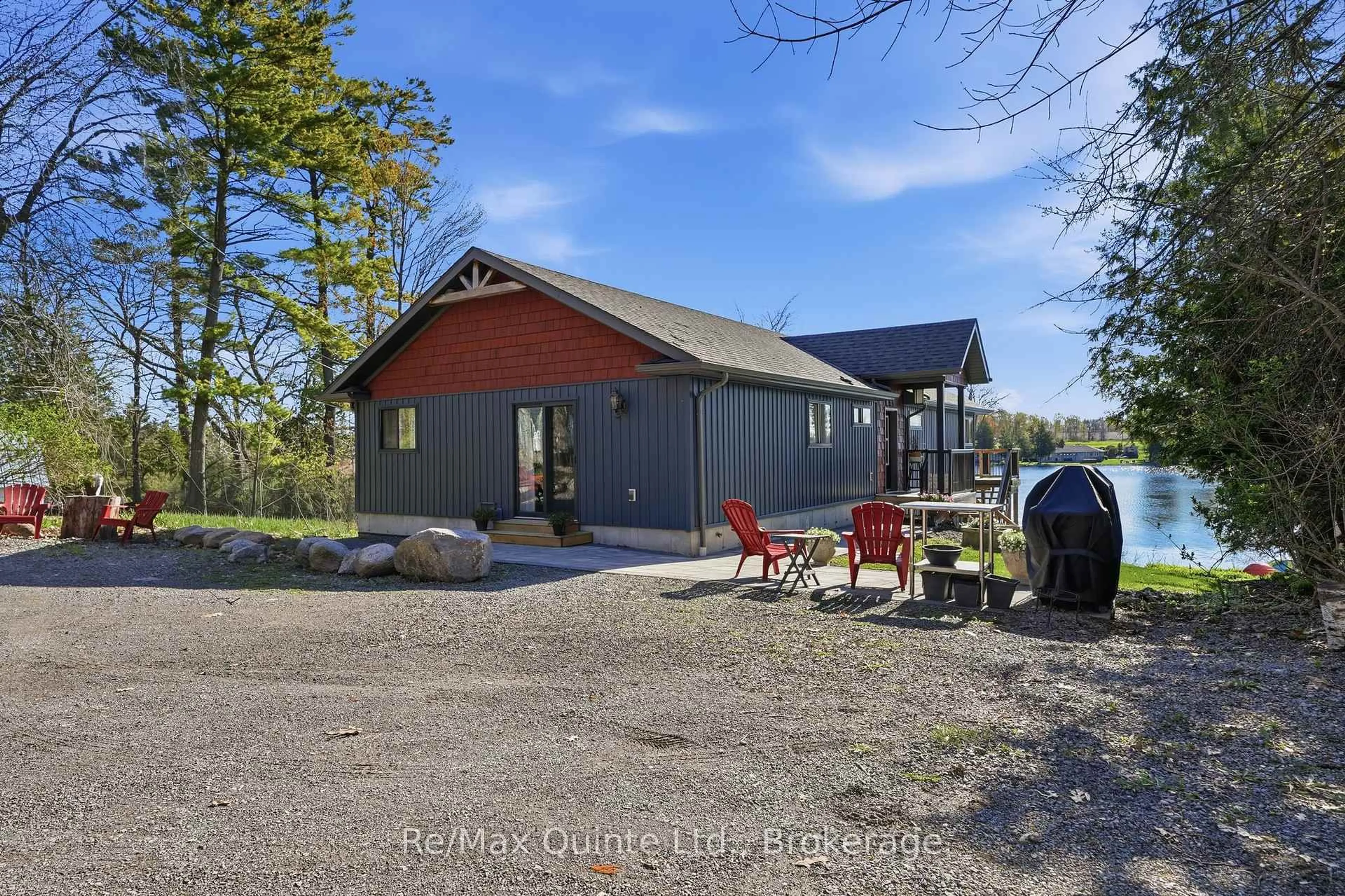 A pic from outside/outdoor area/front of a property/back of a property/a pic from drone, water/lake/river/ocean view for 75 John Meyers Rd, Stirling Ontario K0K 3E0