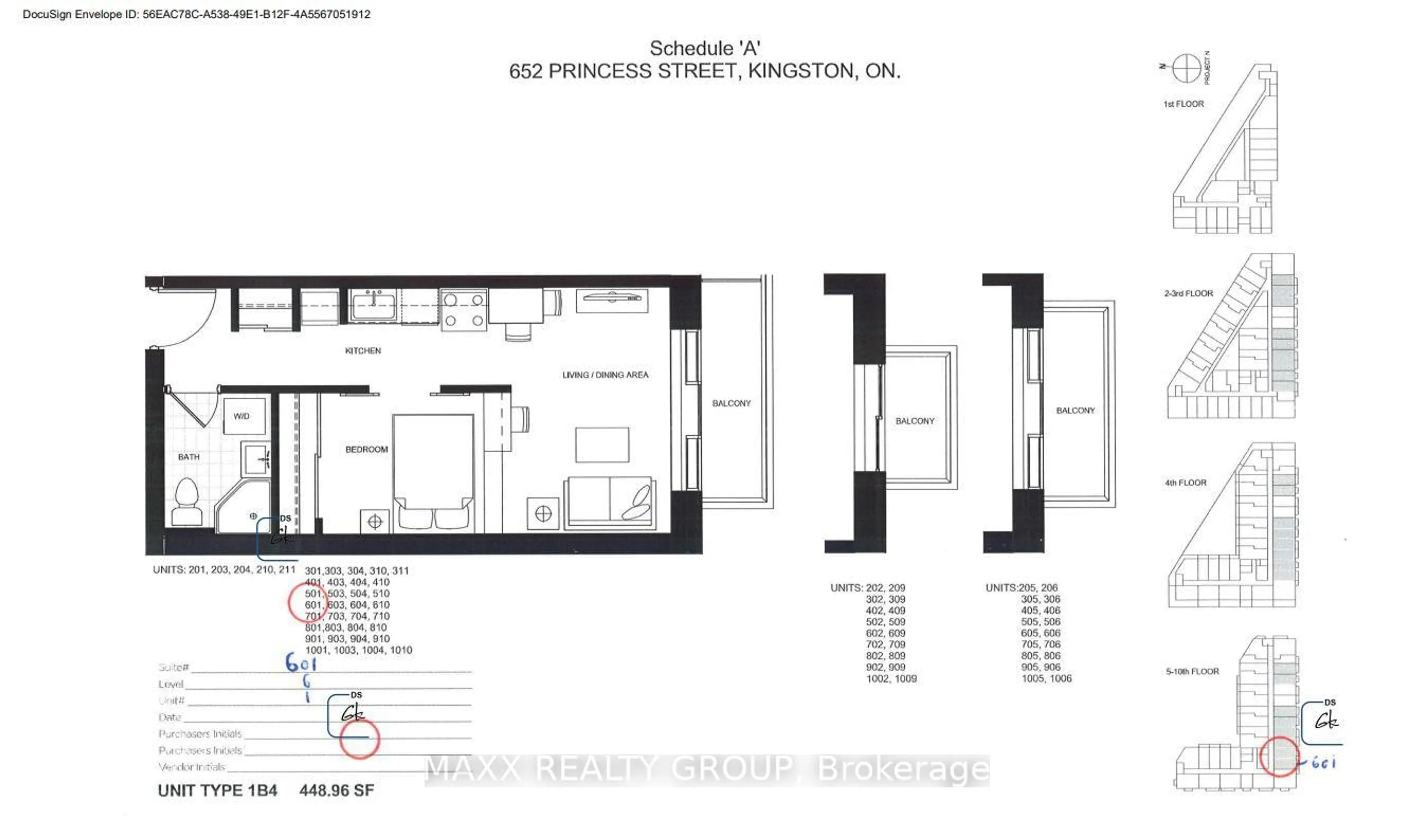 Floor plan for 652 Princess St #601, Kingston Ontario K7L 1E5
