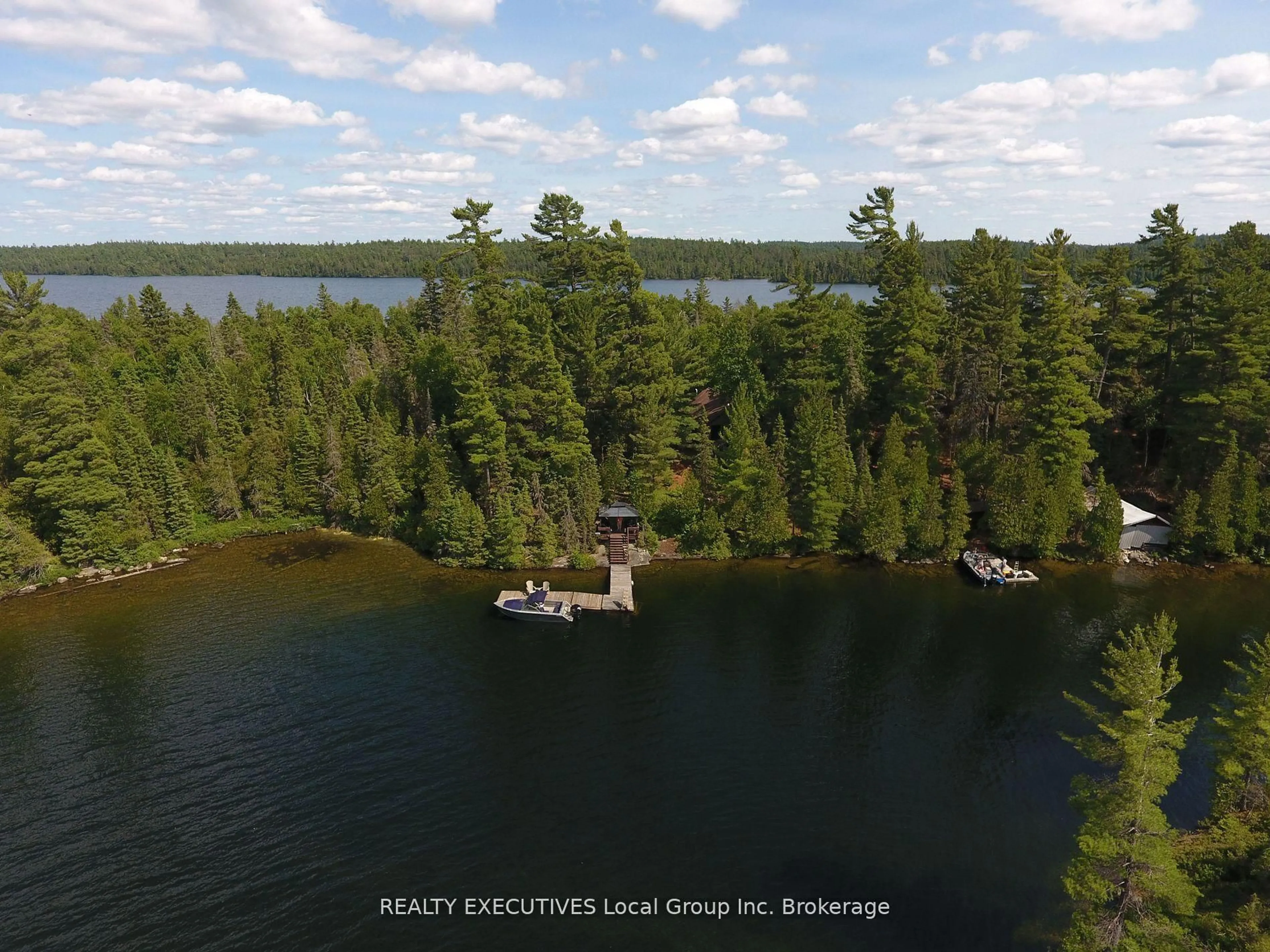 A pic from outside/outdoor area/front of a property/back of a property/a pic from drone, water/lake/river/ocean view for PT 127 Island, Temagami Ontario P0H 2H0