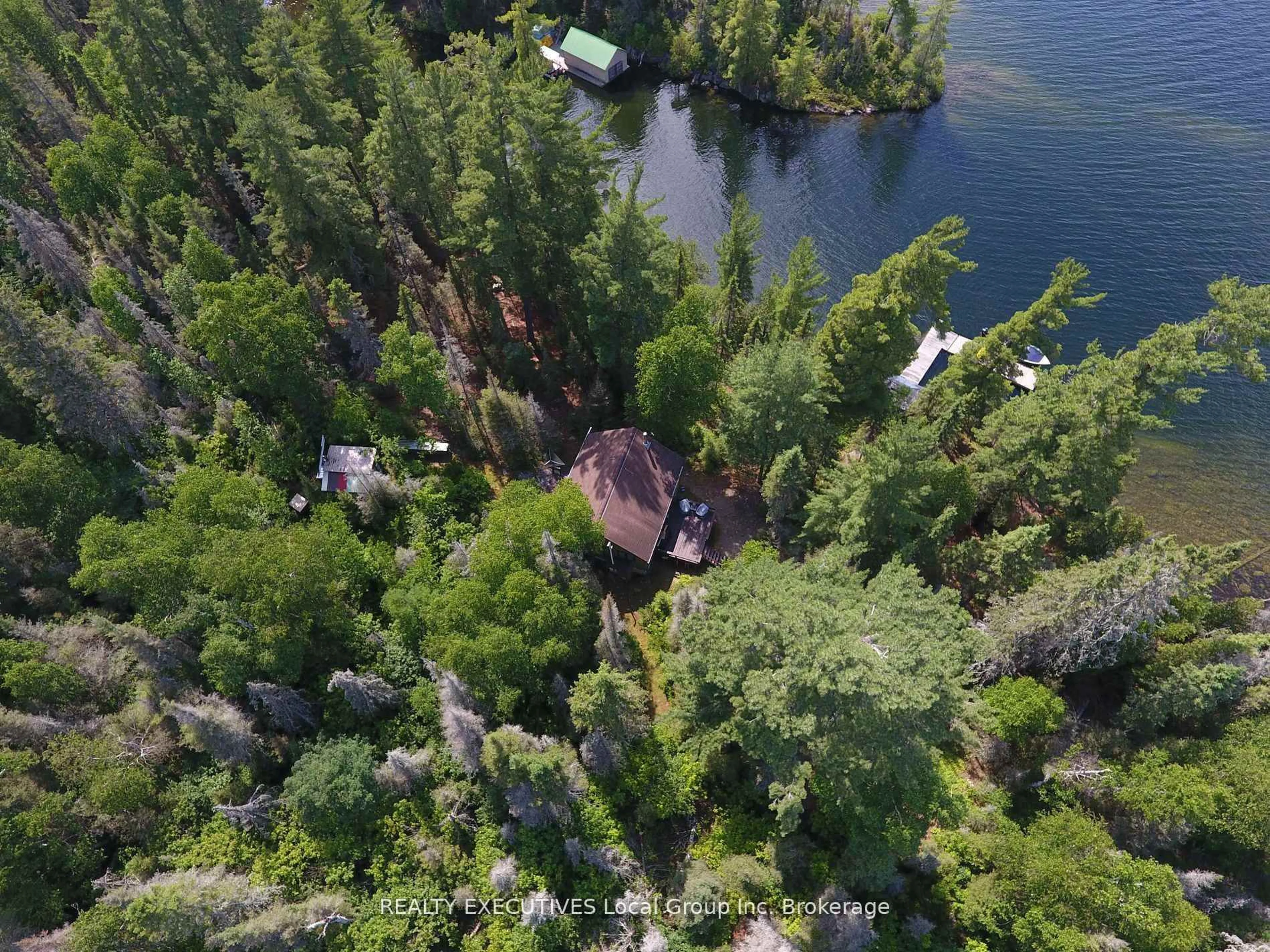 A pic from outside/outdoor area/front of a property/back of a property/a pic from drone, water/lake/river/ocean view for PT 127 Island, Temagami Ontario P0H 2H0