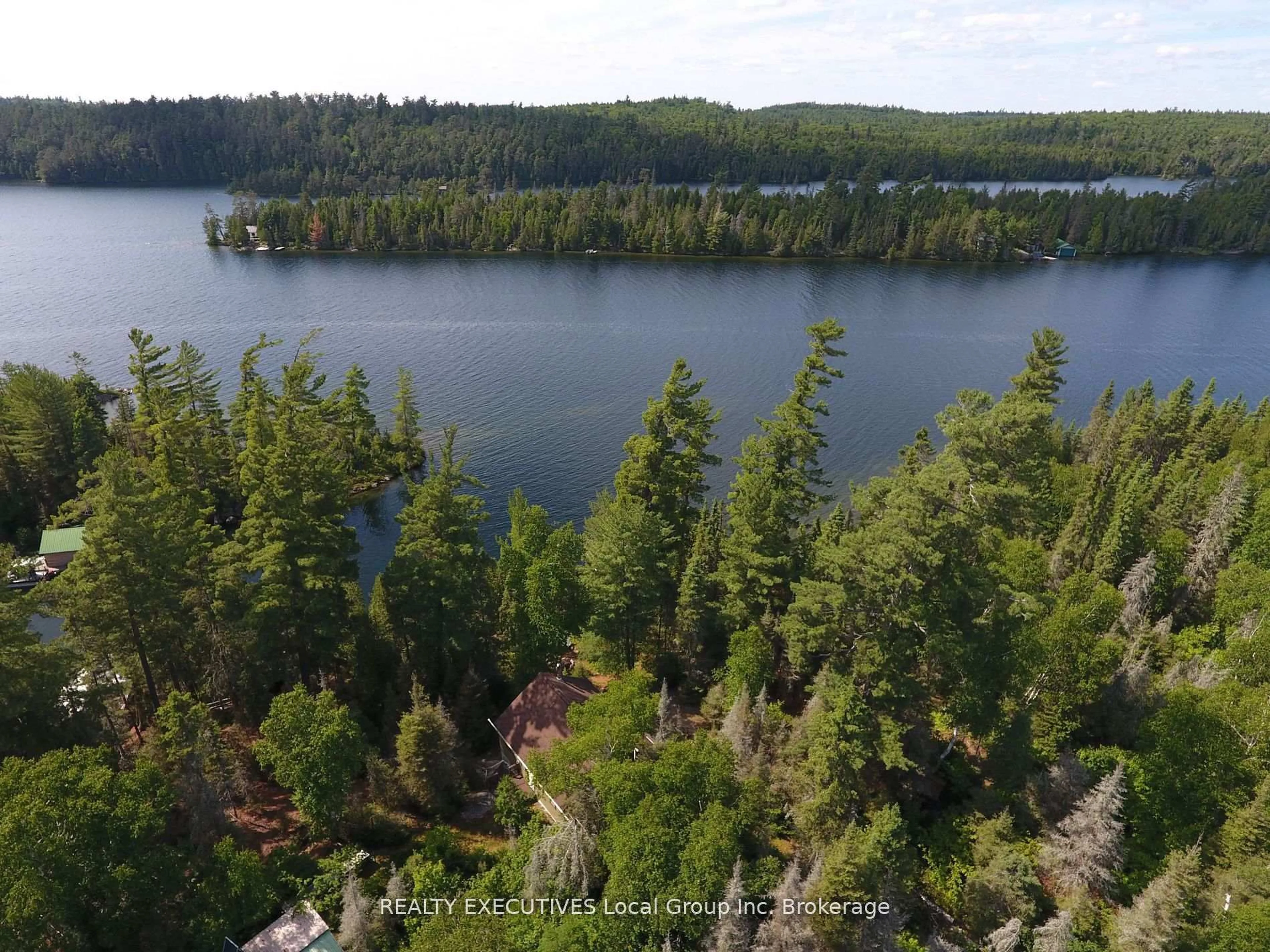 A pic from outside/outdoor area/front of a property/back of a property/a pic from drone, water/lake/river/ocean view for PT 127 Island, Temagami Ontario P0H 2H0