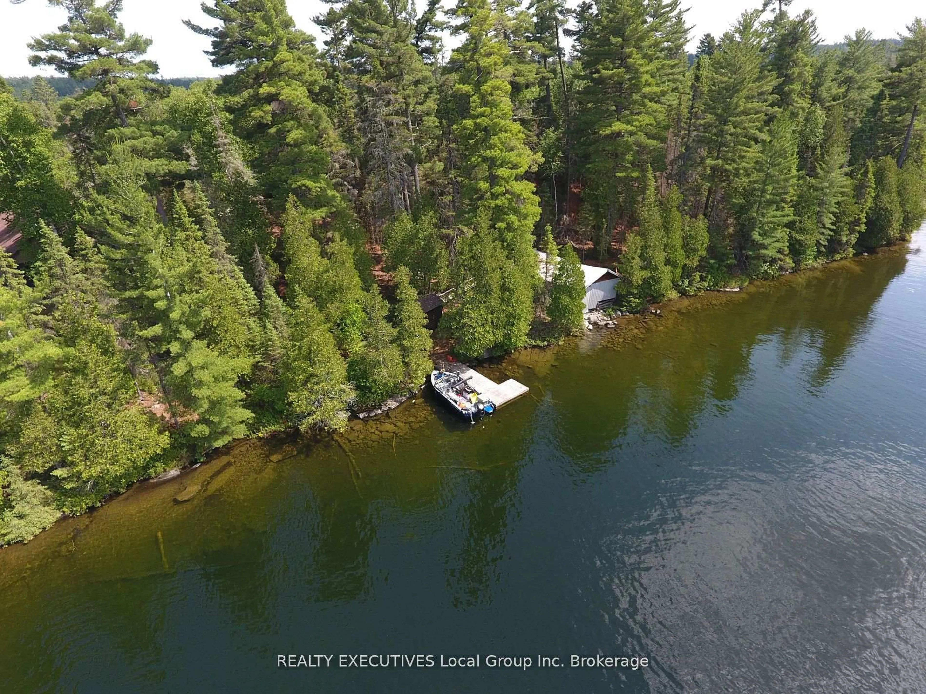 A pic from outside/outdoor area/front of a property/back of a property/a pic from drone, water/lake/river/ocean view for PT 127 Island, Temagami Ontario P0H 2H0