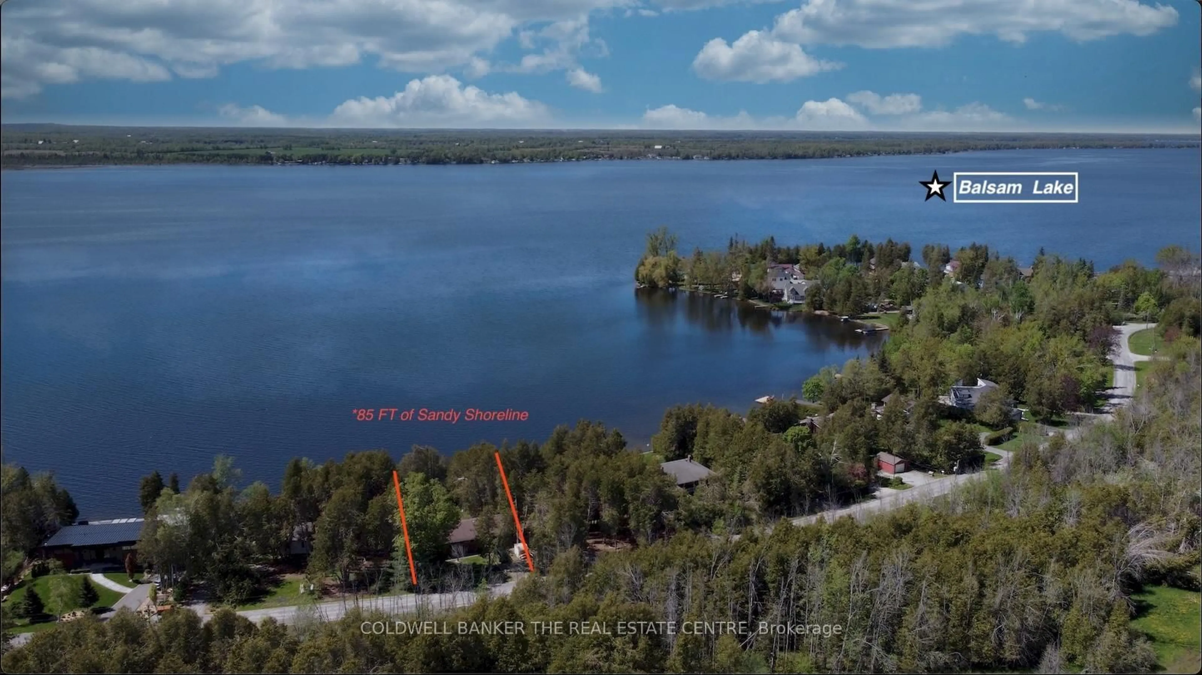 A pic from outside/outdoor area/front of a property/back of a property/a pic from drone, water/lake/river/ocean view for 46 Iris Dr, Kawartha Lakes Ontario K0M 1G0