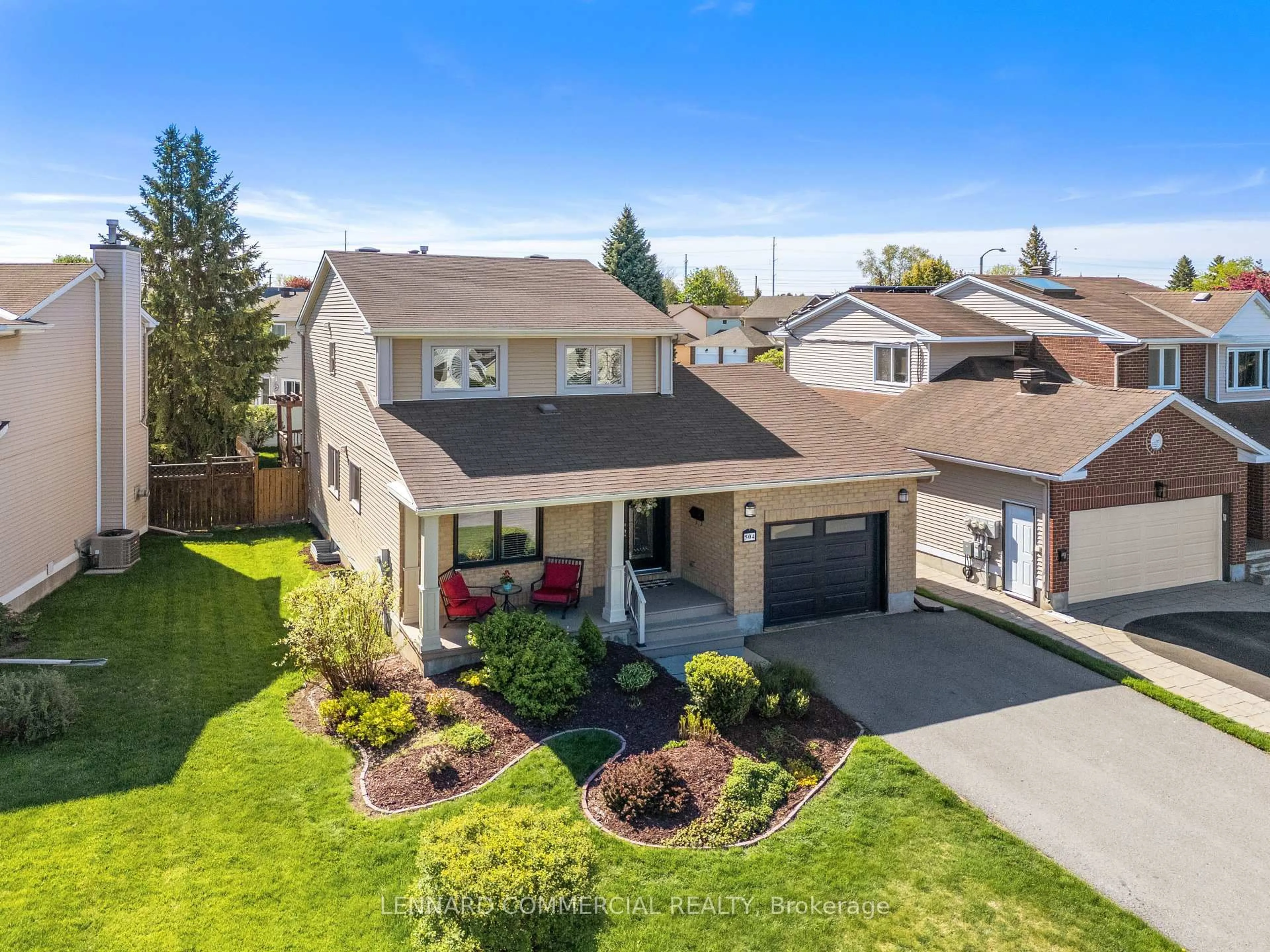 A pic from outside/outdoor area/front of a property/back of a property/a pic from drone, street for 504 Des Coniferes Cres, Ottawa Ontario K4A 2Y7