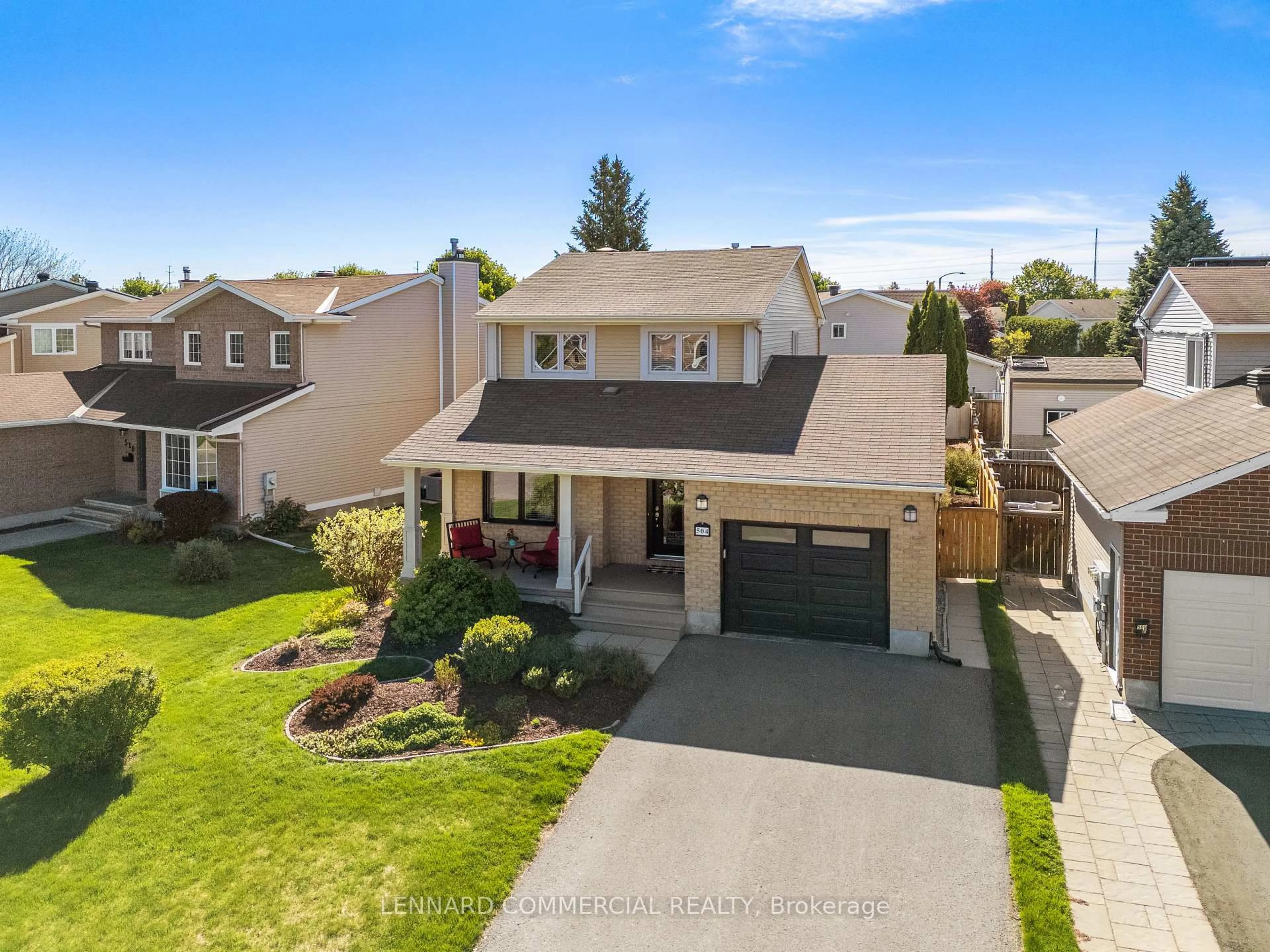 A pic from outside/outdoor area/front of a property/back of a property/a pic from drone, street for 504 Des Coniferes Cres, Ottawa Ontario K4A 2Y7