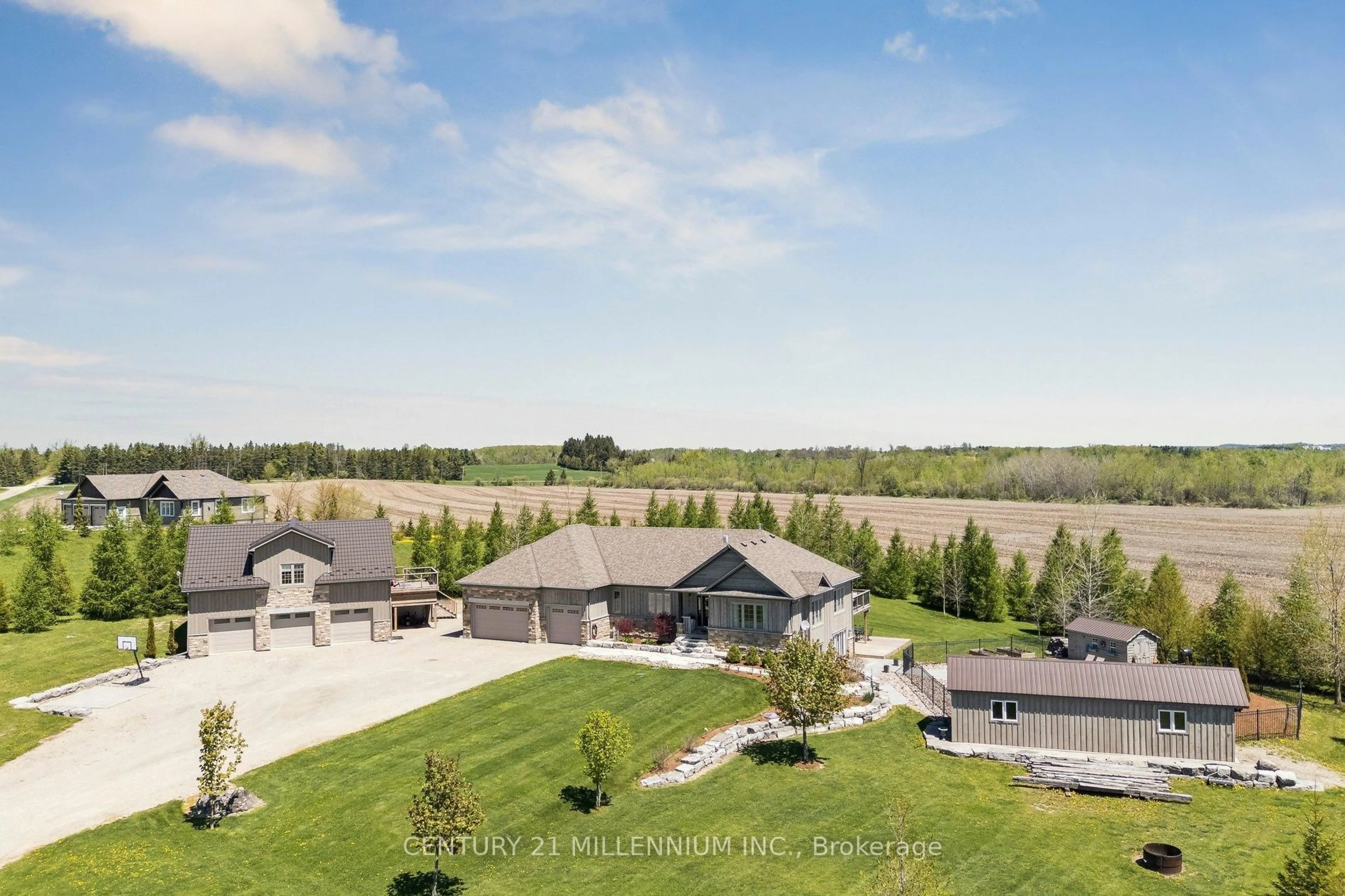 A pic from outside/outdoor area/front of a property/back of a property/a pic from drone, mountain view for 434541 4th Line, Amaranth Ontario L0N 1L0