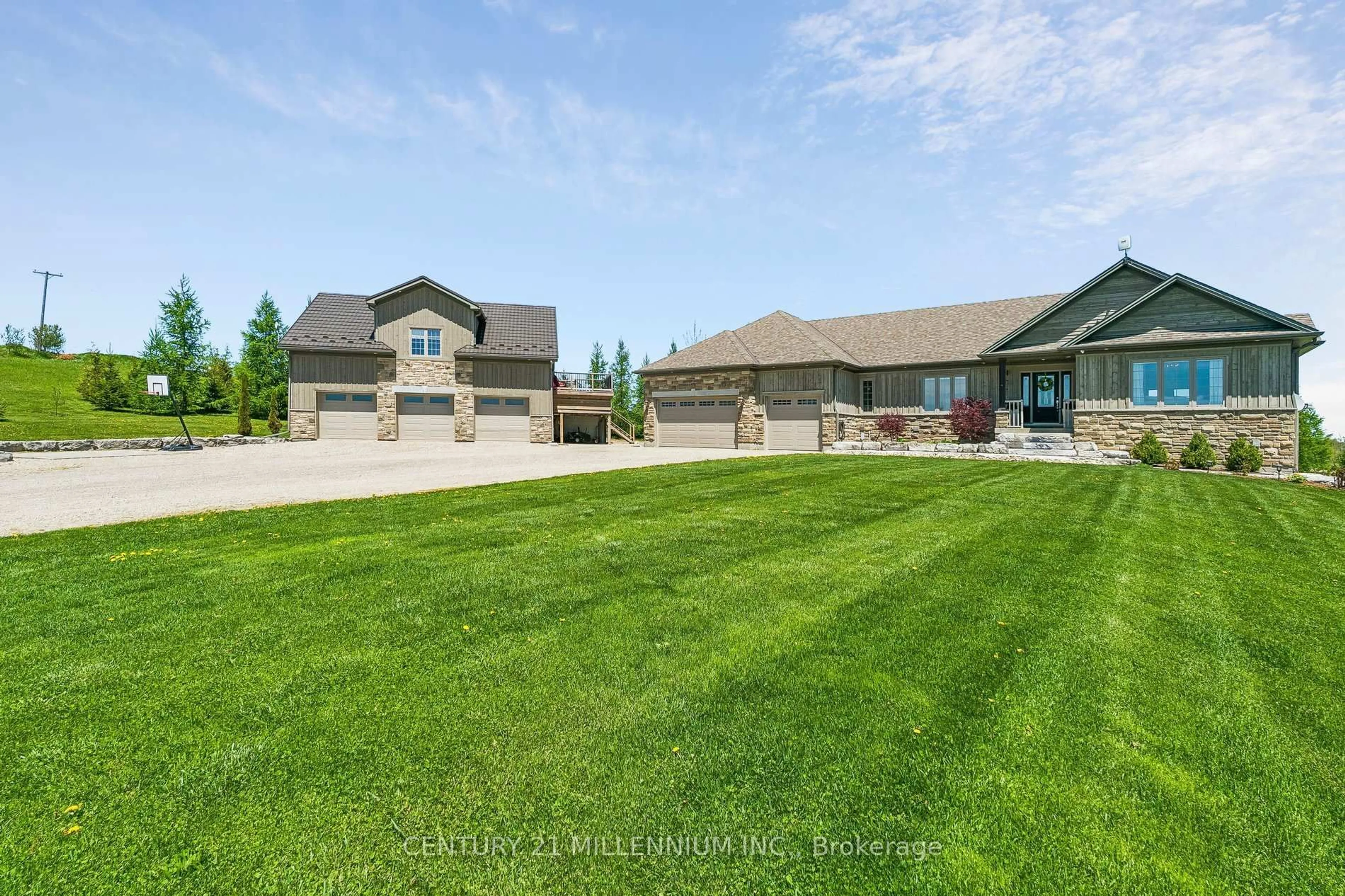 A pic from outside/outdoor area/front of a property/back of a property/a pic from drone, unknown for 434541 4th Line, Amaranth Ontario L0N 1L0