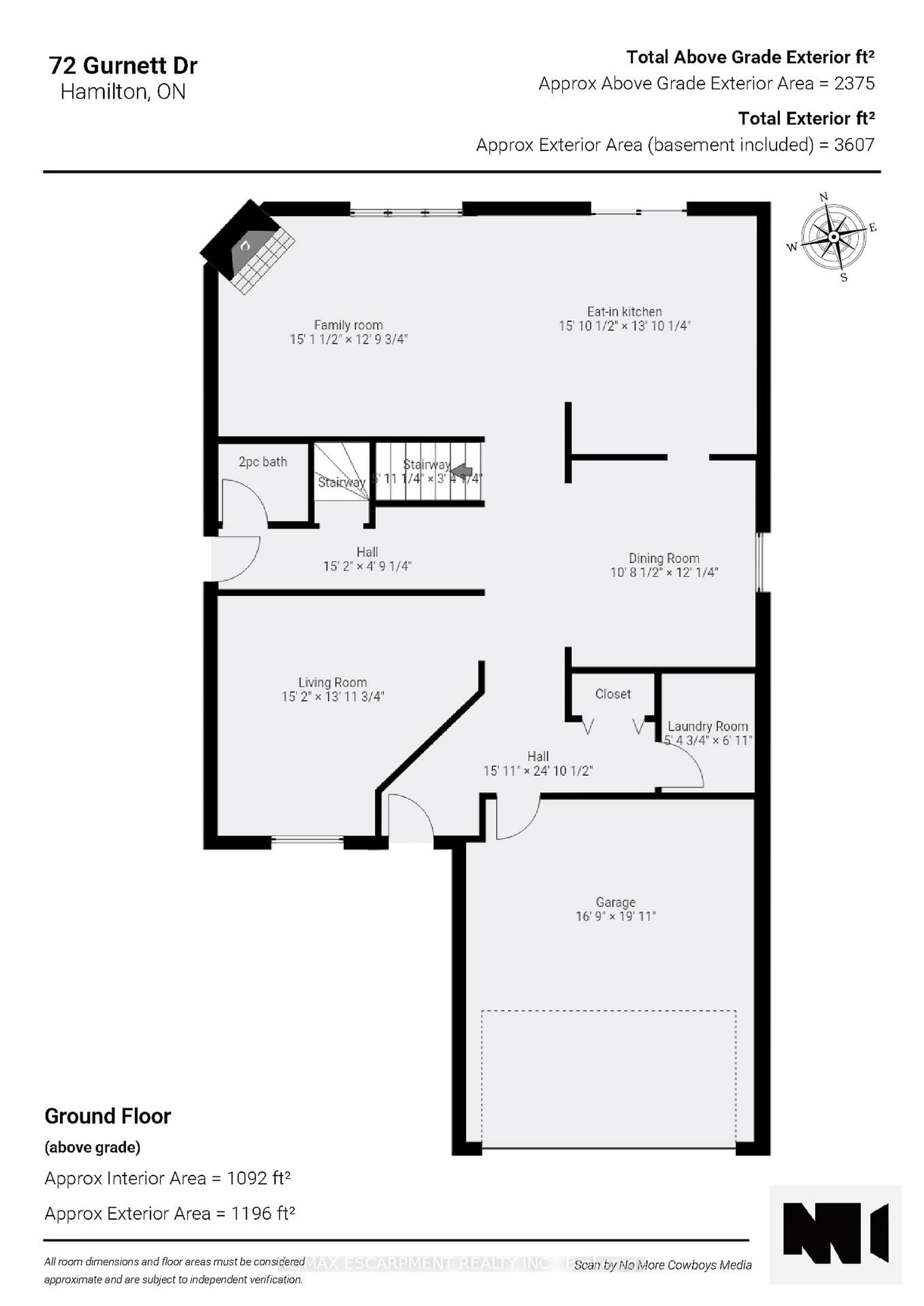 Floor plan for 72 Gurnett Dr, Hamilton Ontario L9C 7J8