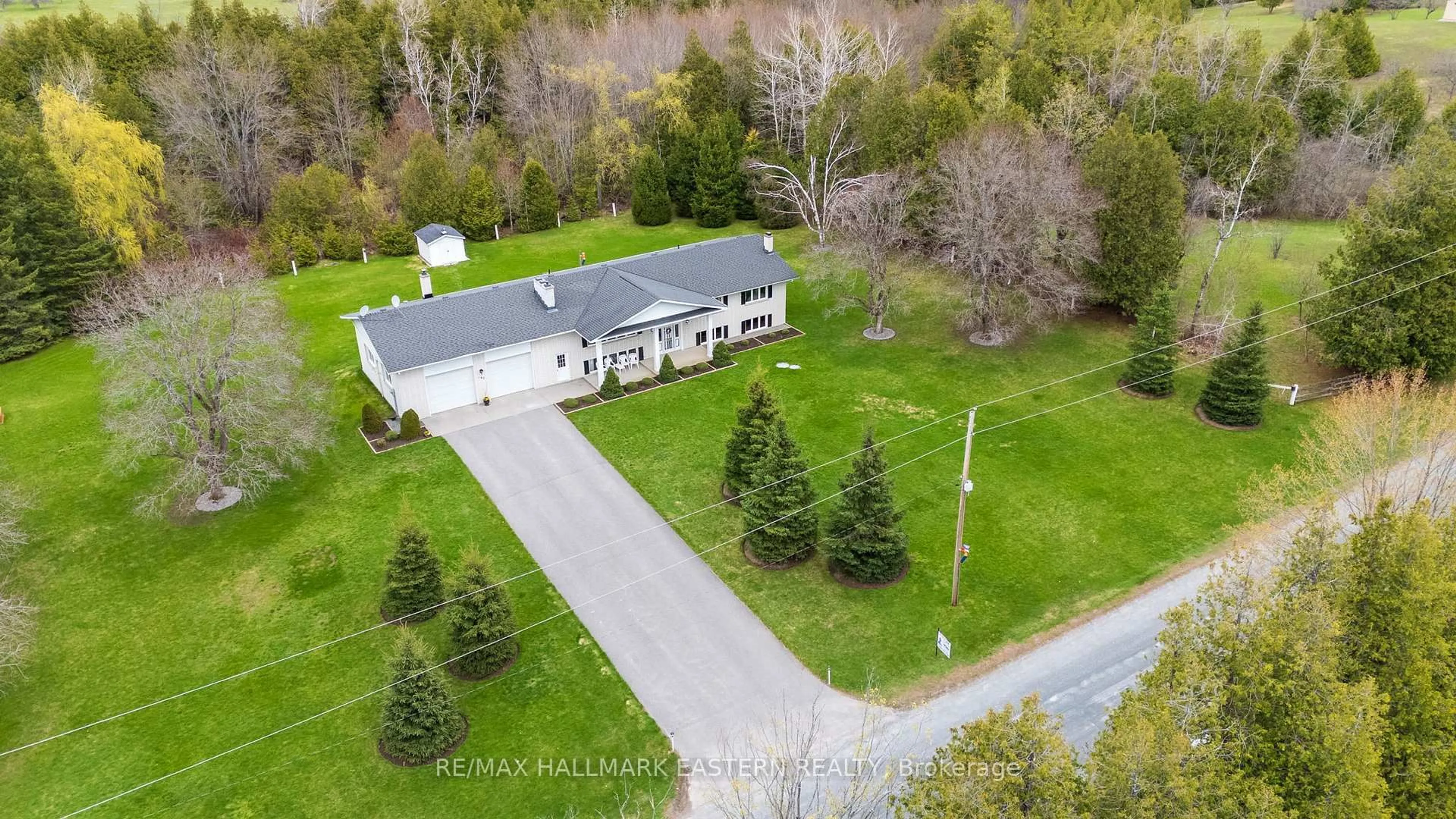 A pic from outside/outdoor area/front of a property/back of a property/a pic from drone, street for 147 Second Line, Douro-Dummer Ontario K0L 2B0