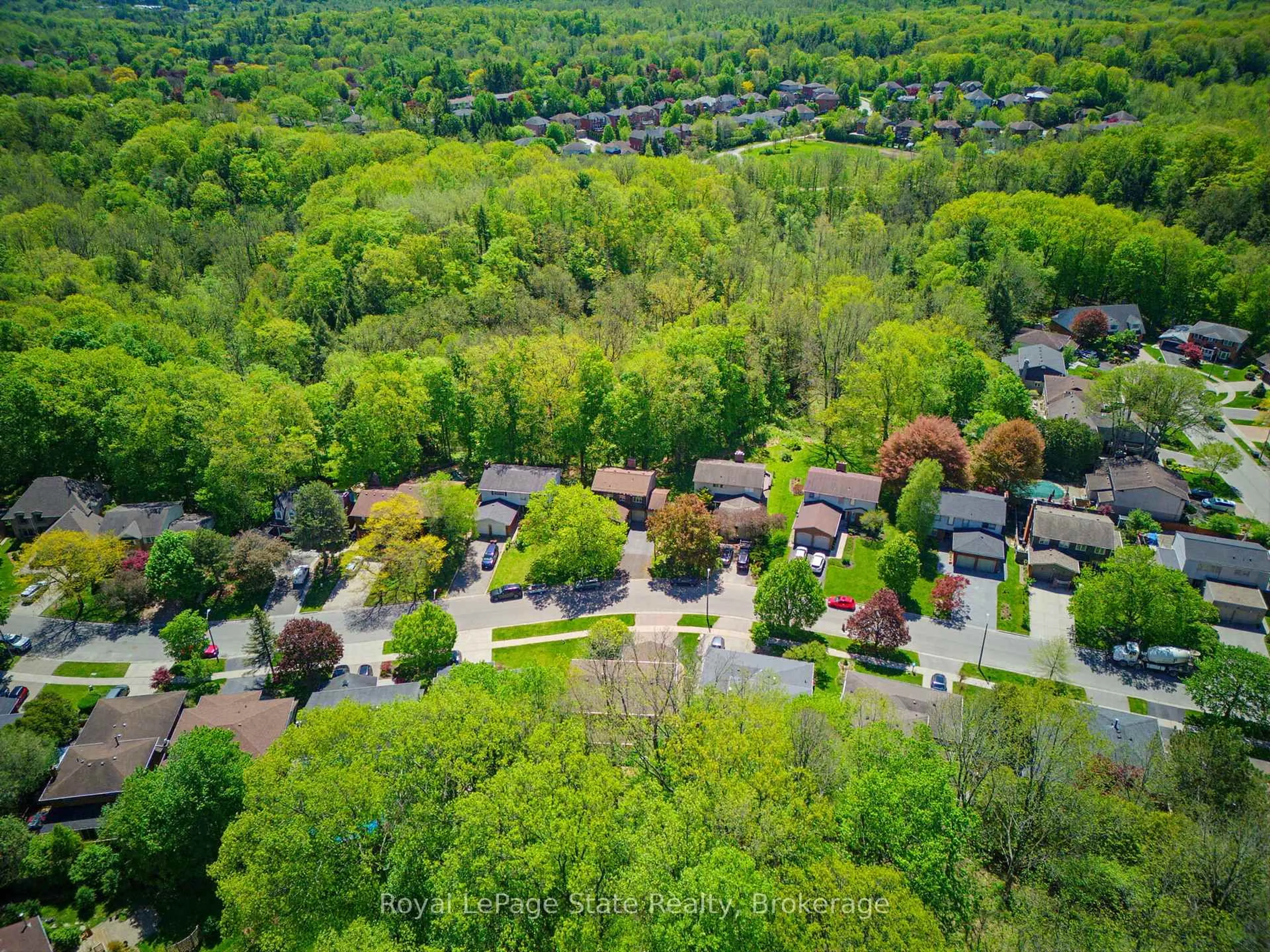 A pic from outside/outdoor area/front of a property/back of a property/a pic from drone, forest/trees view for 30 Jerome Park Dr, Hamilton Ontario L9H 6H2
