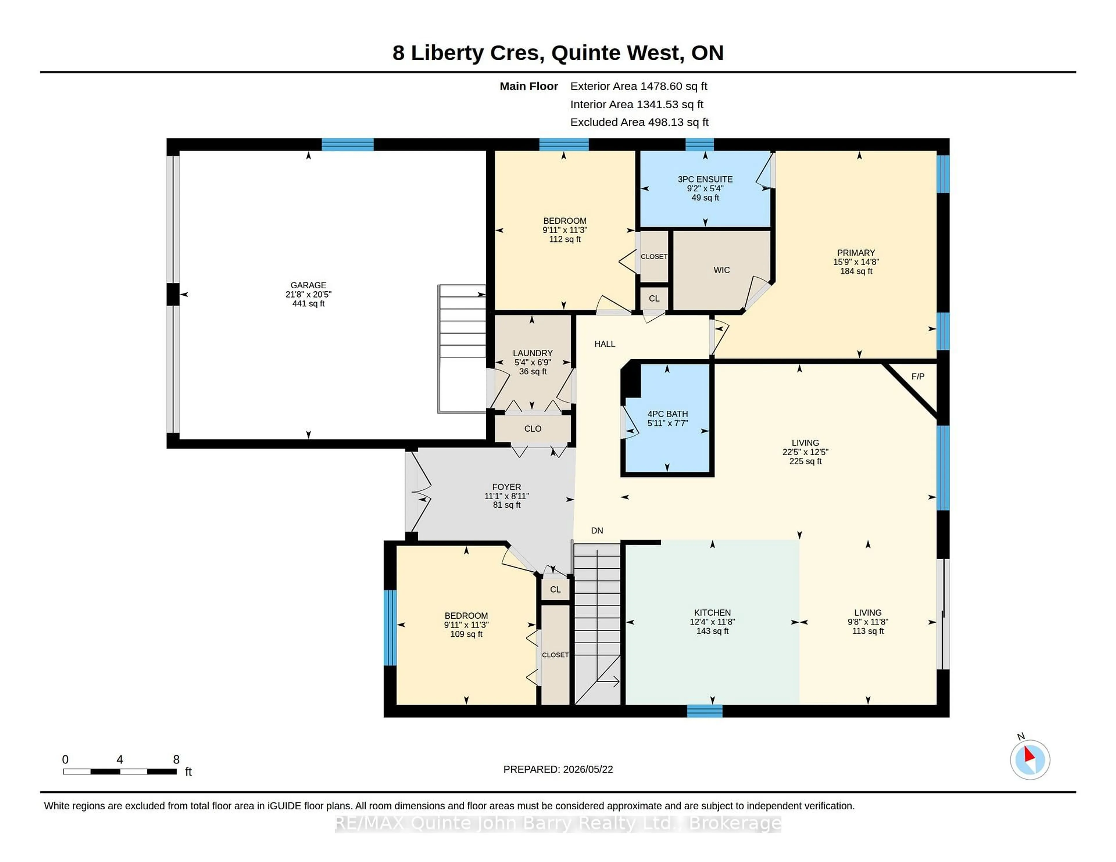 Floor plan for 8 Liberty Cres, Quinte West Ontario K8V 0G2