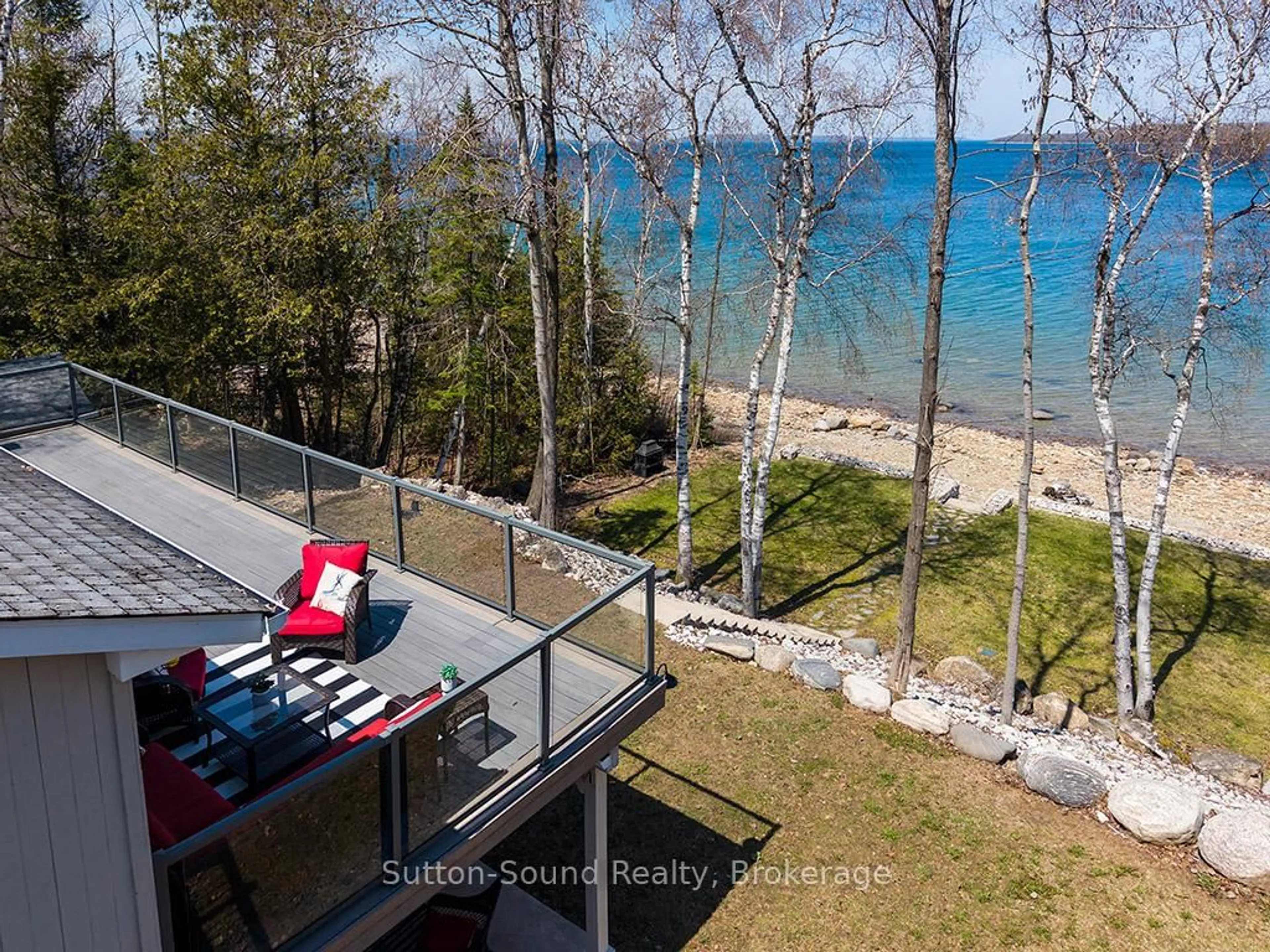 A pic from outside/outdoor area/front of a property/back of a property/a pic from drone, water/lake/river/ocean view for 504389 GREY ROAD 1, Georgian Bluffs Ontario N0H 2T0