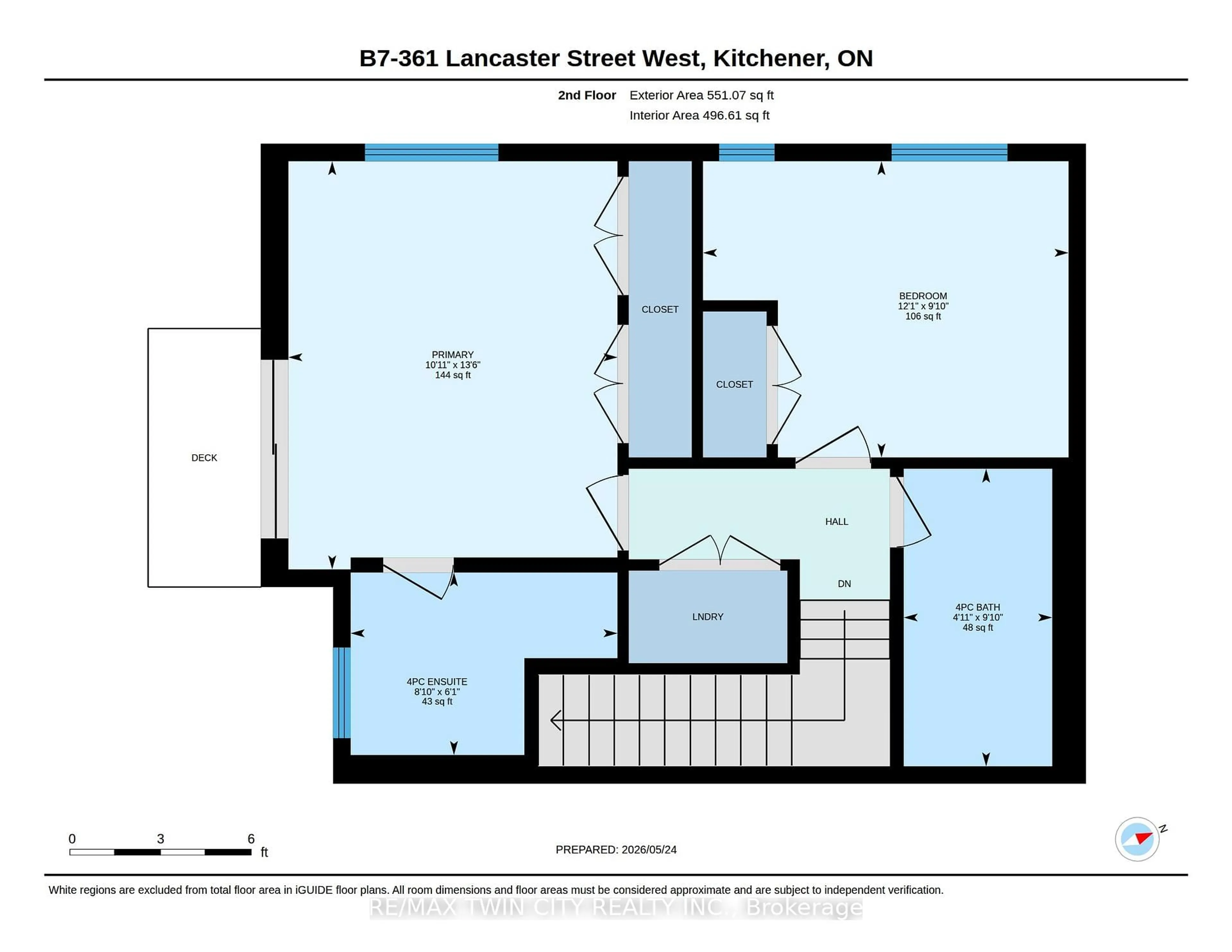 Floor plan for 361 Lancaster St ##B7, Kitchener Ontario N2H 0C1