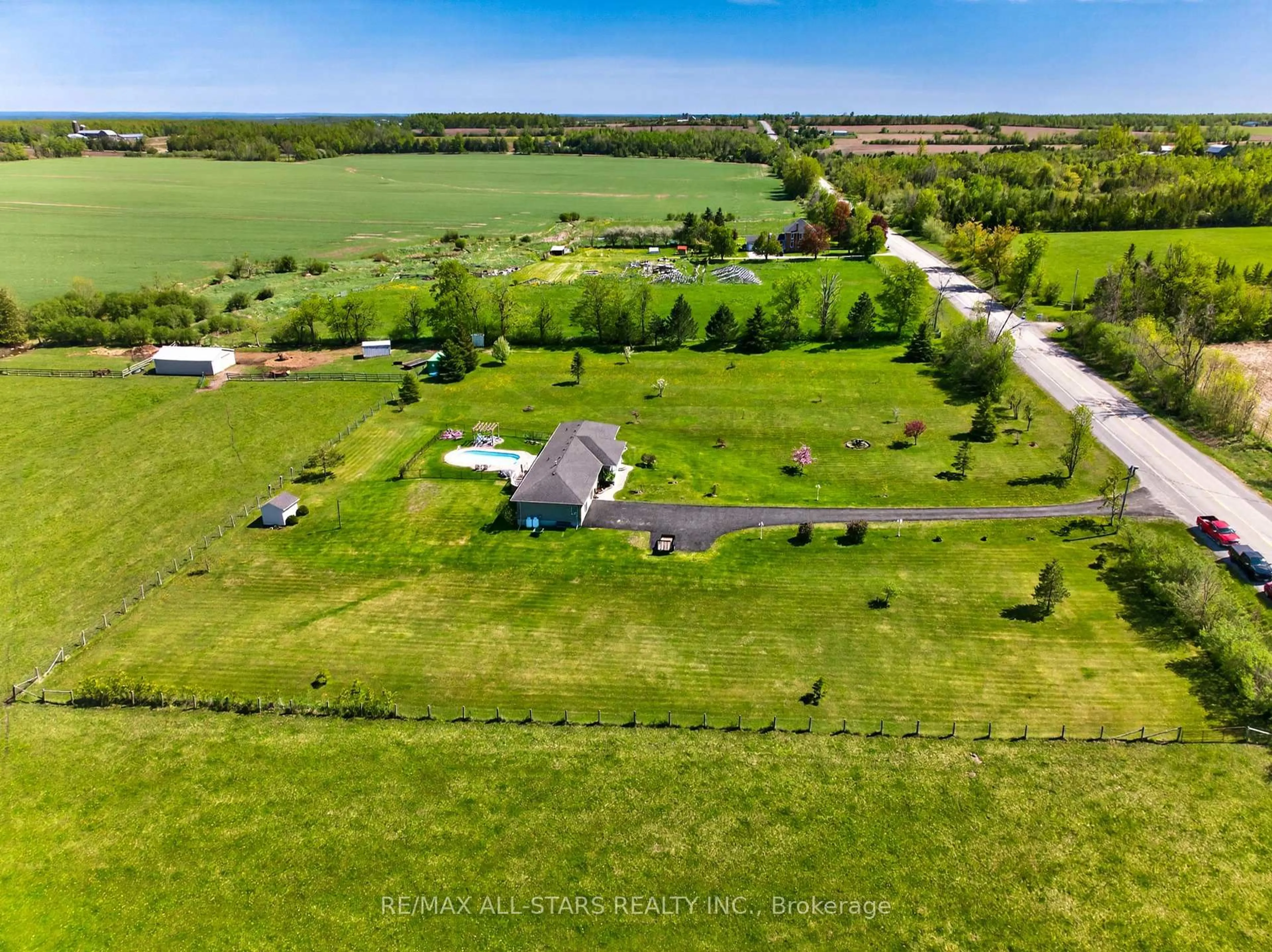 A pic from outside/outdoor area/front of a property/back of a property/a pic from drone, water/lake/river/ocean view for 352 County RD 46 Rd, Kawartha Lakes Ontario K0M 2M0