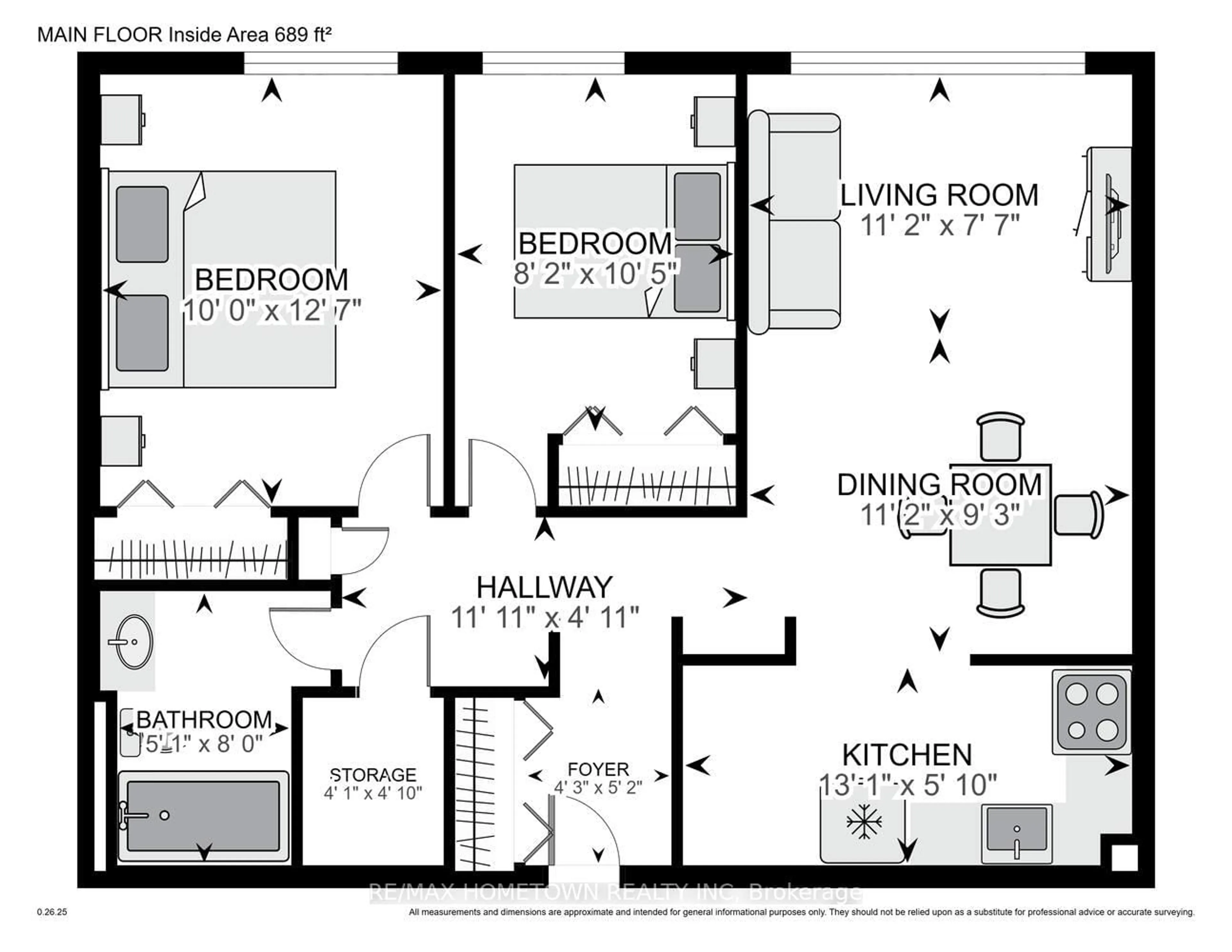 Floor plan for 810 Kyle Crt #202, Brockville Ontario K6V 6H6