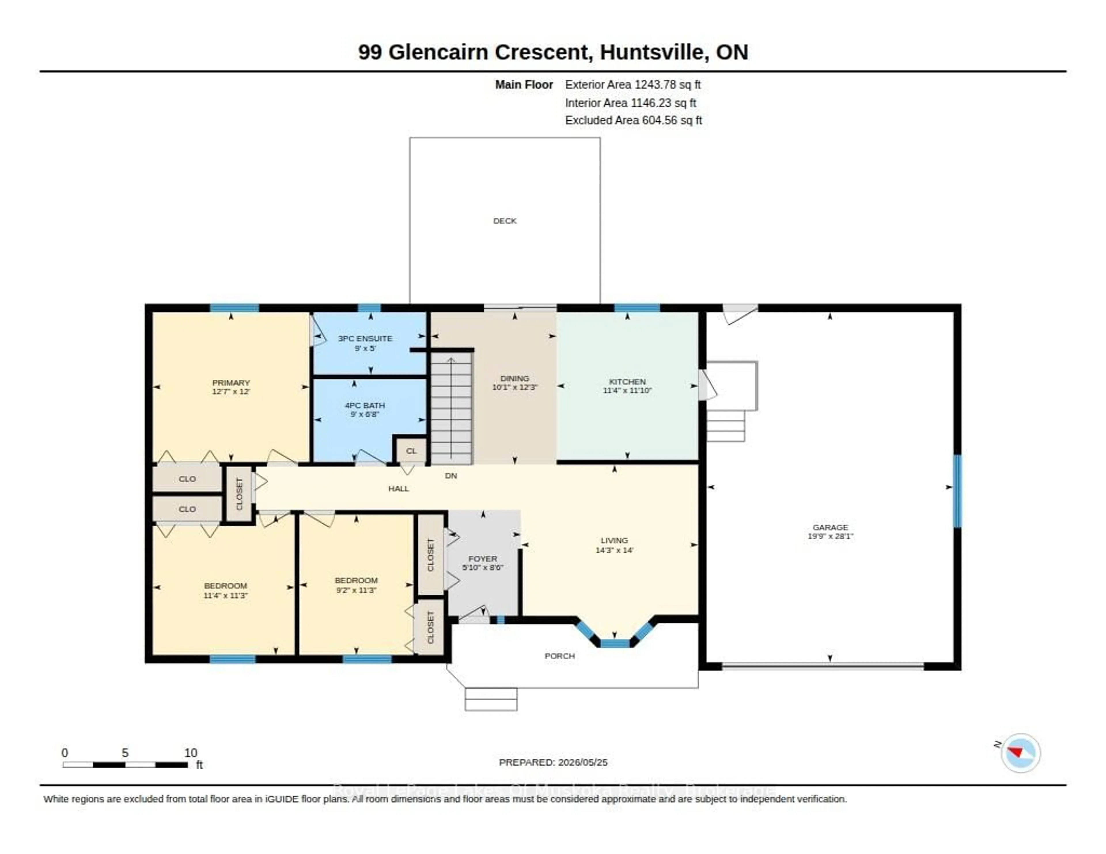 Floor plan for 99 Glencairn Cres, Huntsville Ontario P1H 2J4