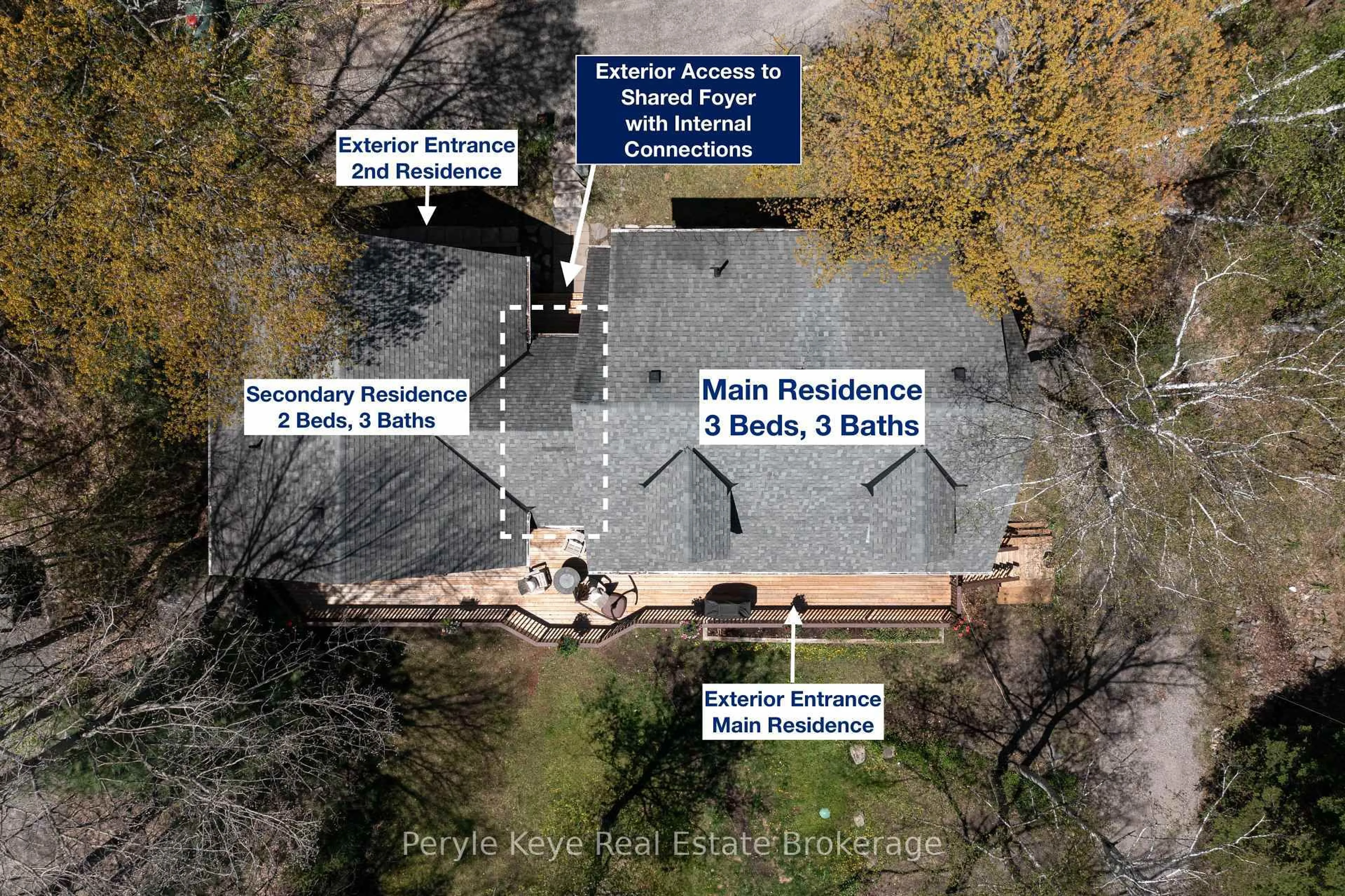 A pic from outside/outdoor area/front of a property/back of a property/a pic from drone, building for 1042 Hillside Cres, Lake of Bays Ontario P1H 2J6