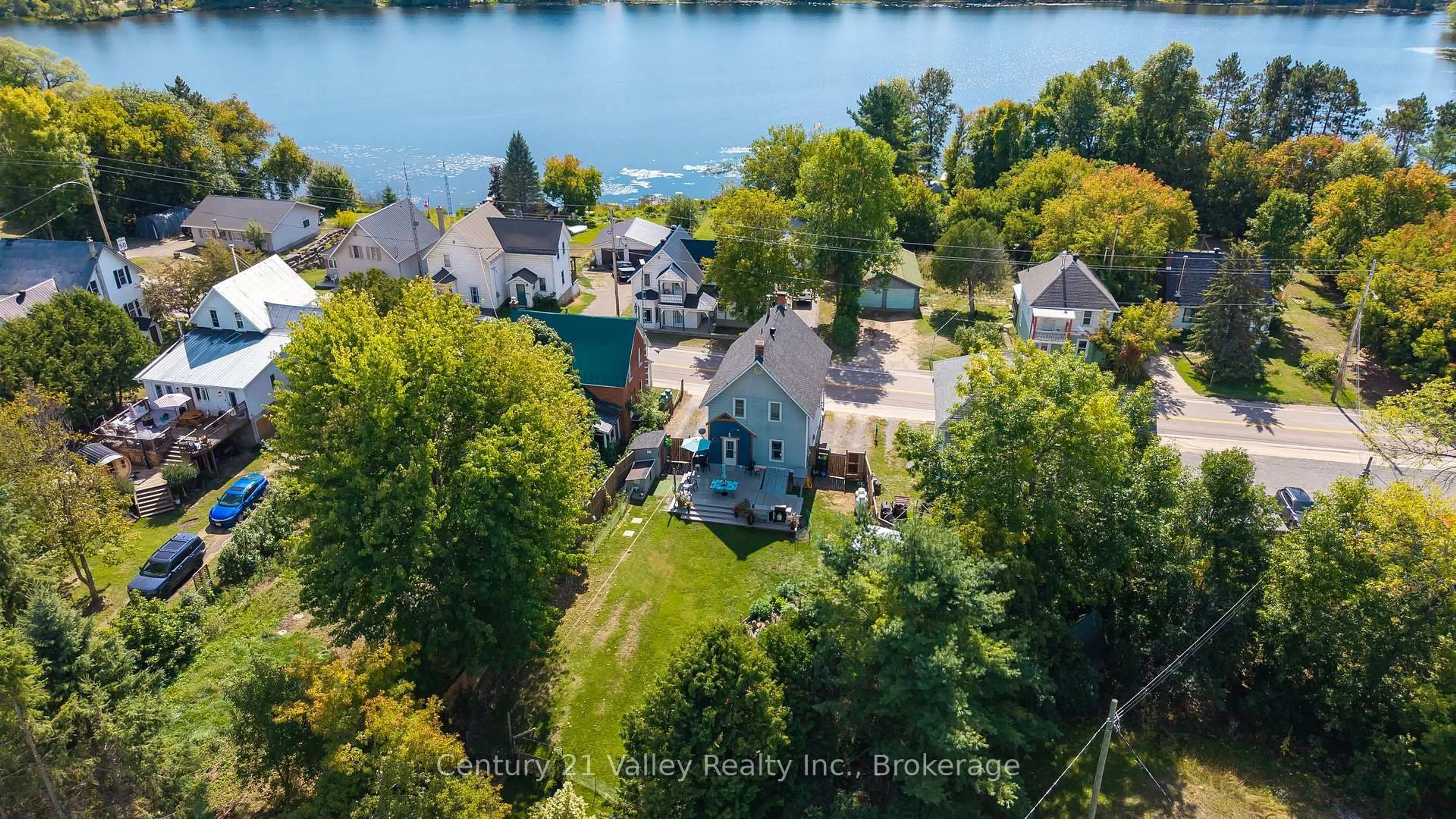 A pic from outside/outdoor area/front of a property/back of a property/a pic from drone, water/lake/river/ocean view for 11174 60 Highway, North Algona Wilberforce Ontario K0X 1X0