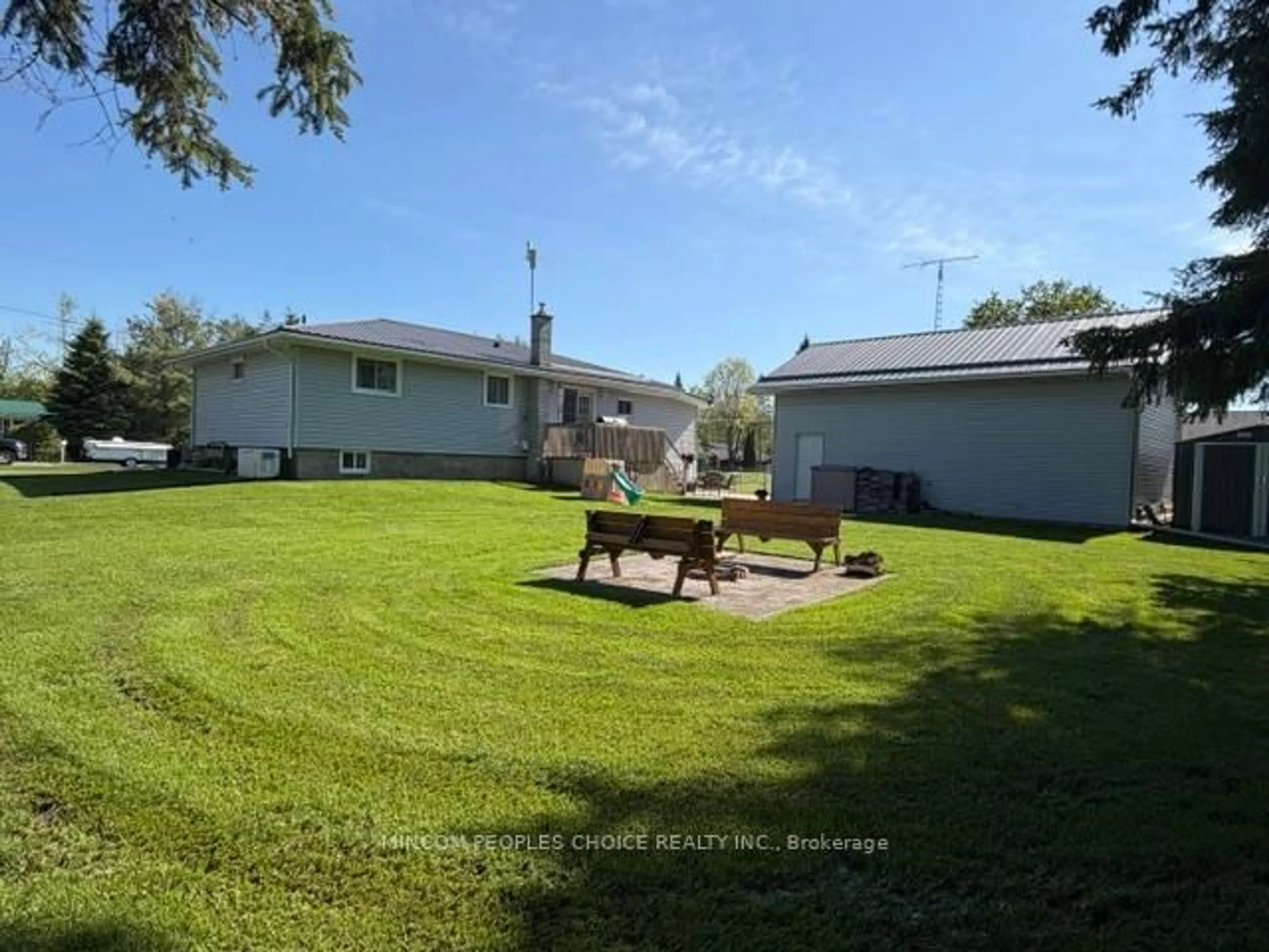 A pic from outside/outdoor area/front of a property/back of a property/a pic from drone, water/lake/river/ocean view for 5 Emily Crt, Kawartha Lakes Ontario K0L 2W0