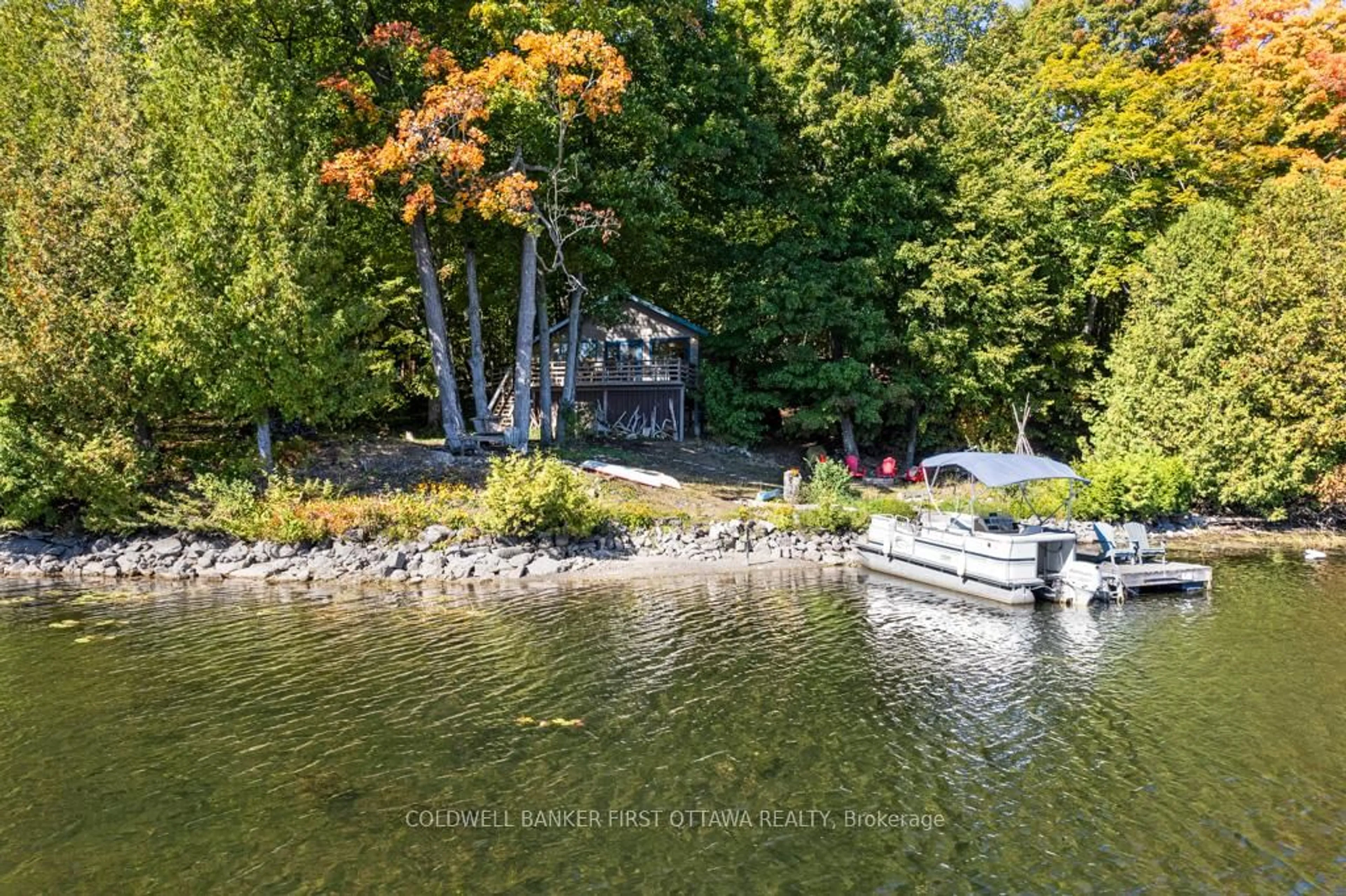 A pic from outside/outdoor area/front of a property/back of a property/a pic from drone, water/lake/river/ocean view for 638-640 Bellows Bay Pt Rd, Rideau Lakes Ontario K0G 1V0