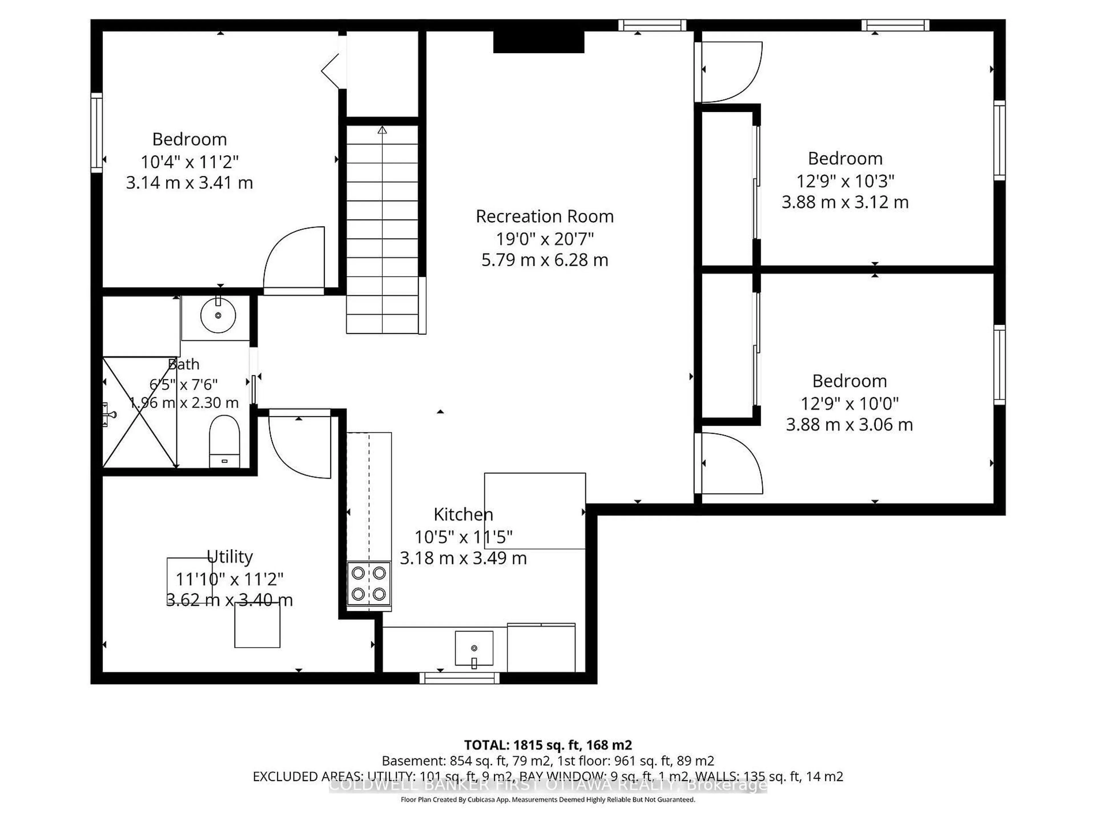 Floor plan for 26 Spring Garden Ave, Ottawa Ontario K2G 3B4