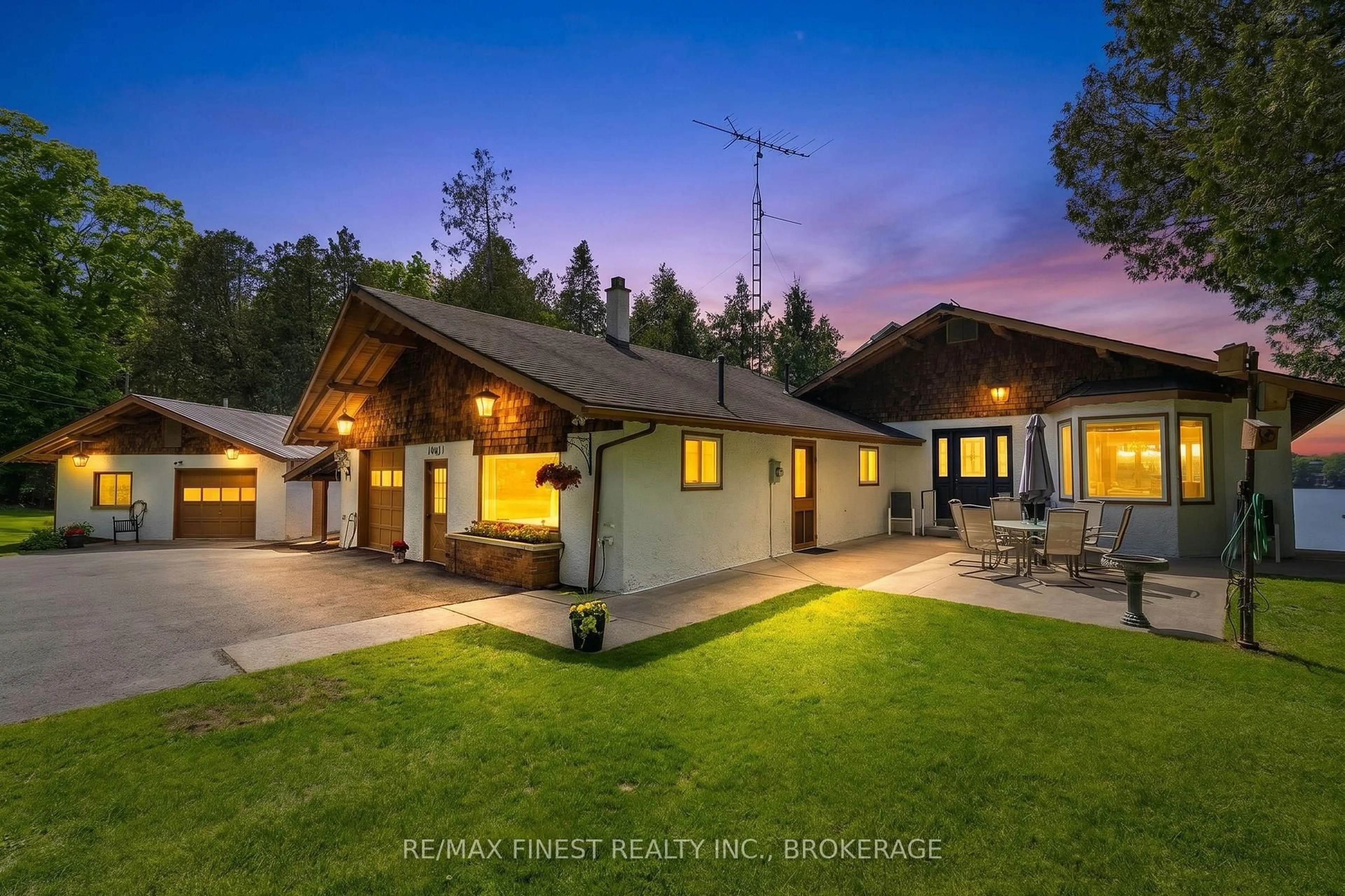 A pic from outside/outdoor area/front of a property/back of a property/a pic from drone, mountain view for 4484 Arthur Court Lane, Inverary Ontario K0H 1X0