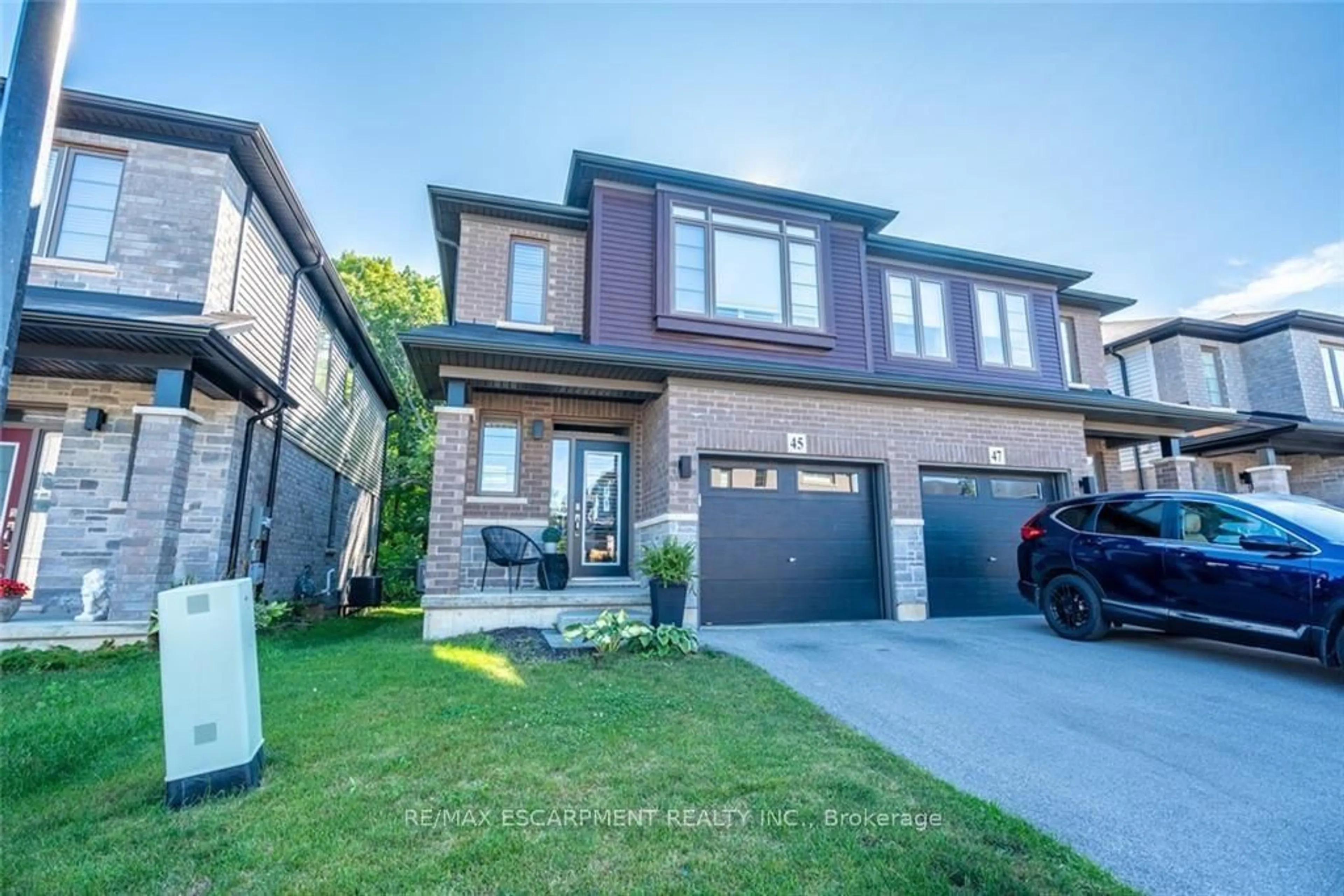 Home with brick exterior material, street for 45 Burley Lane, Hamilton Ontario L9G 0G5